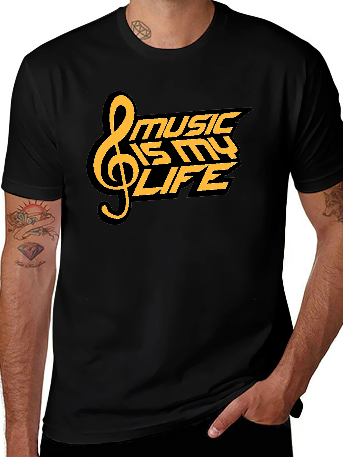 Music is My Life T-Shirt - Black Graphic Tee
