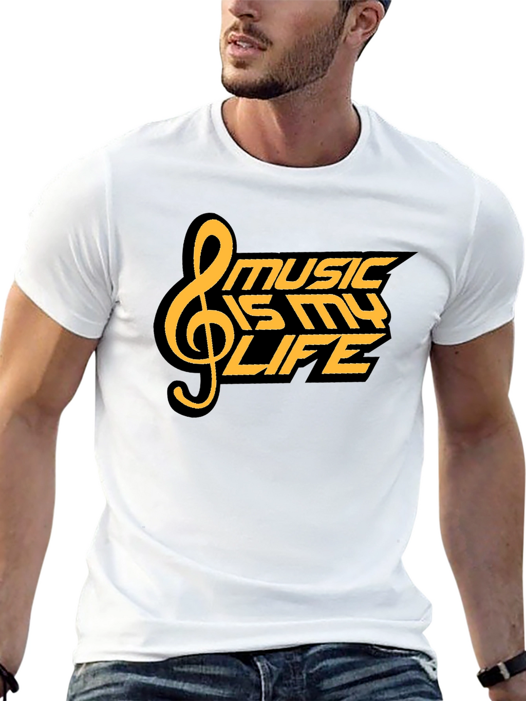 Music is My Life T-Shirt - Black Graphic Tee