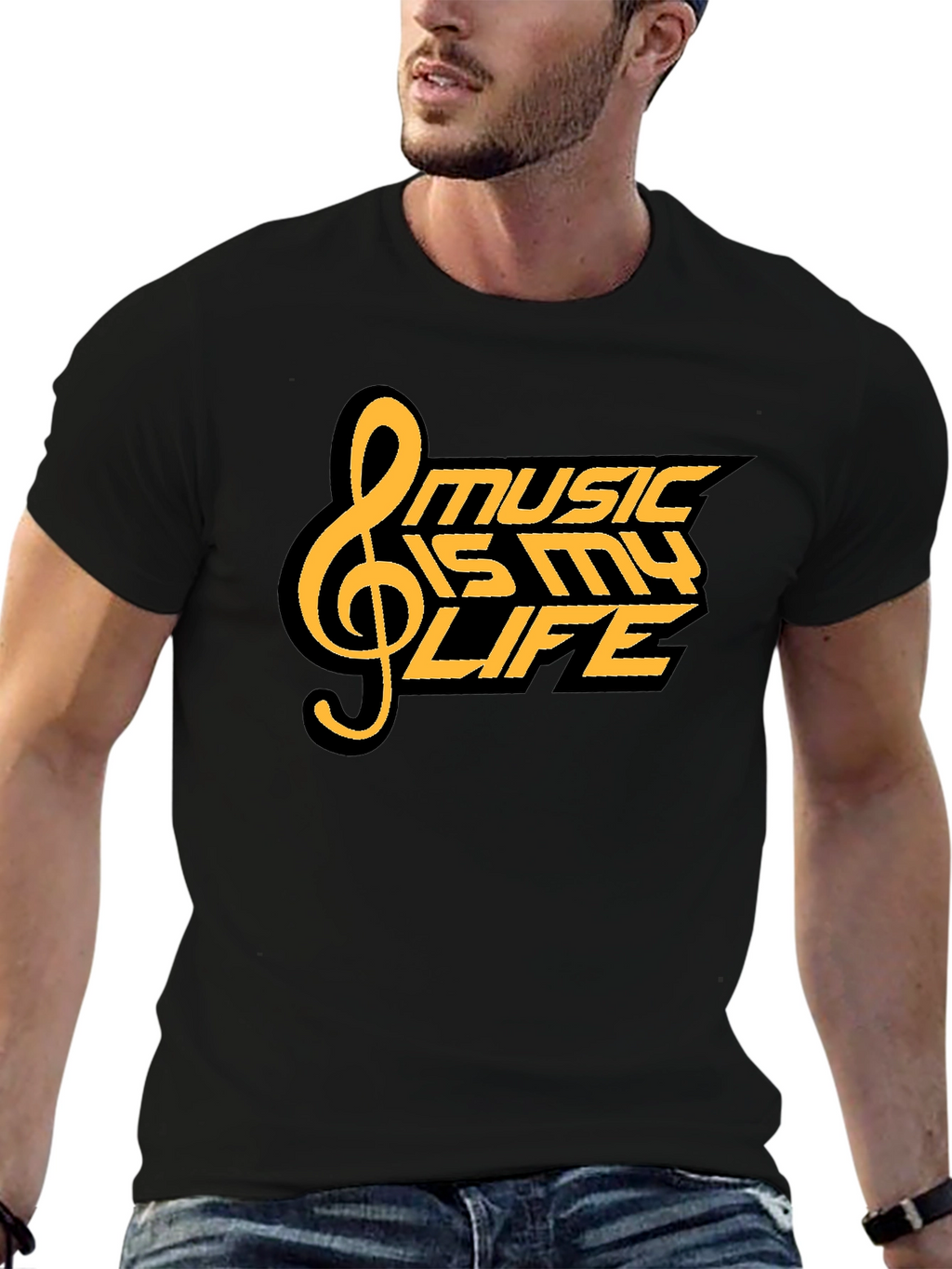 Music is My Life T-Shirt - Black Graphic Tee