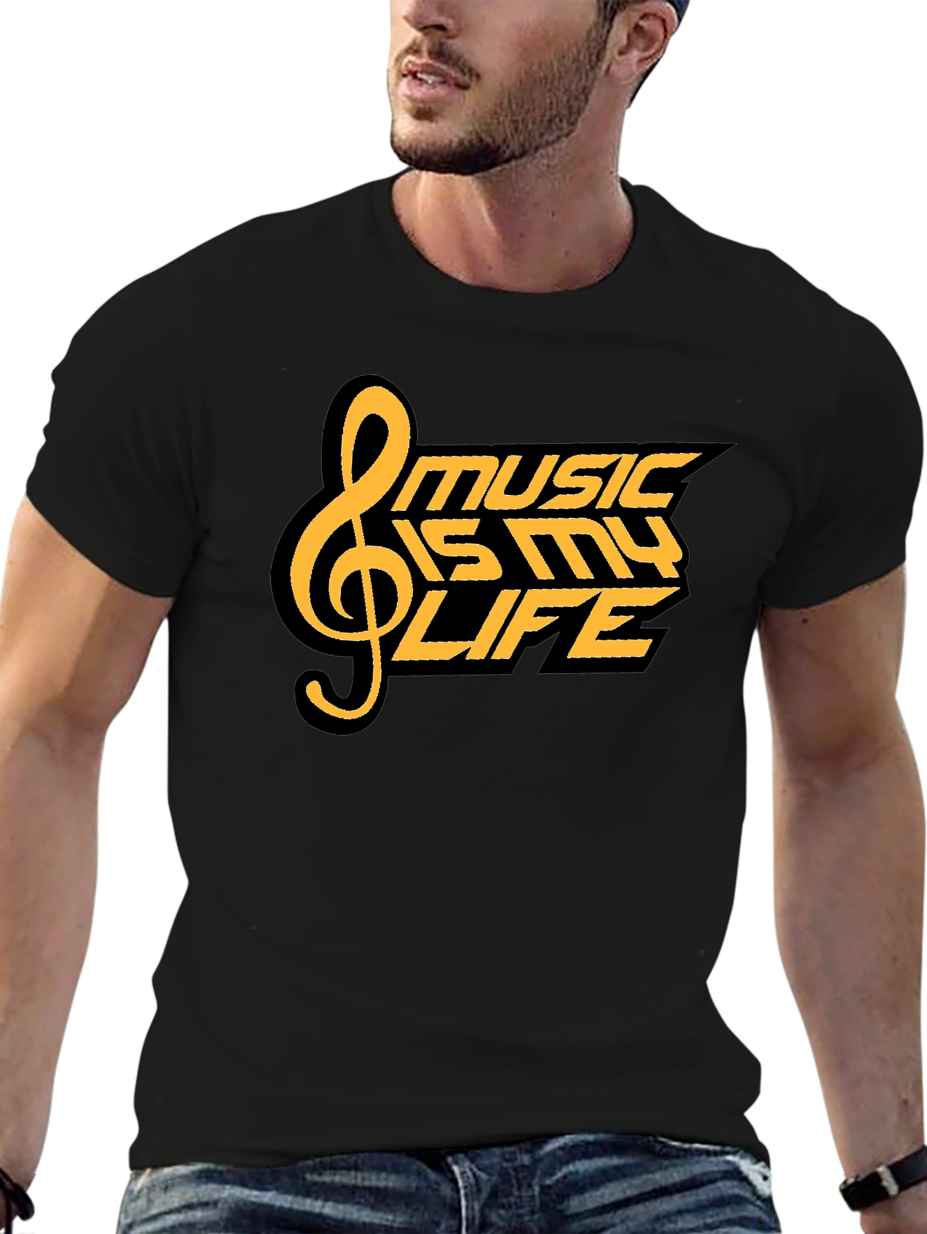 Music is My Life T-Shirt - Black Graphic Tee