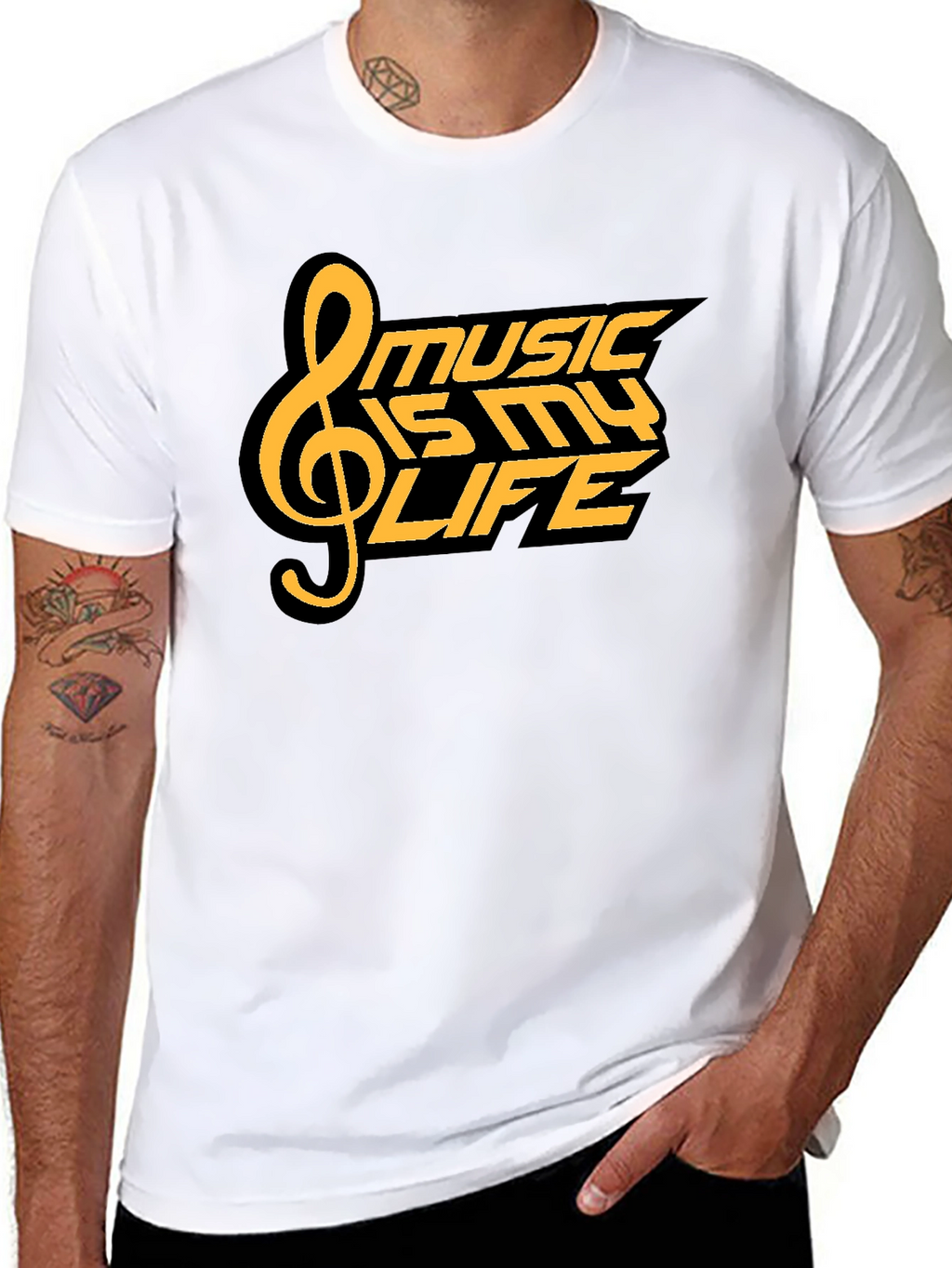 Music is My Life T-Shirt - Black Graphic Tee