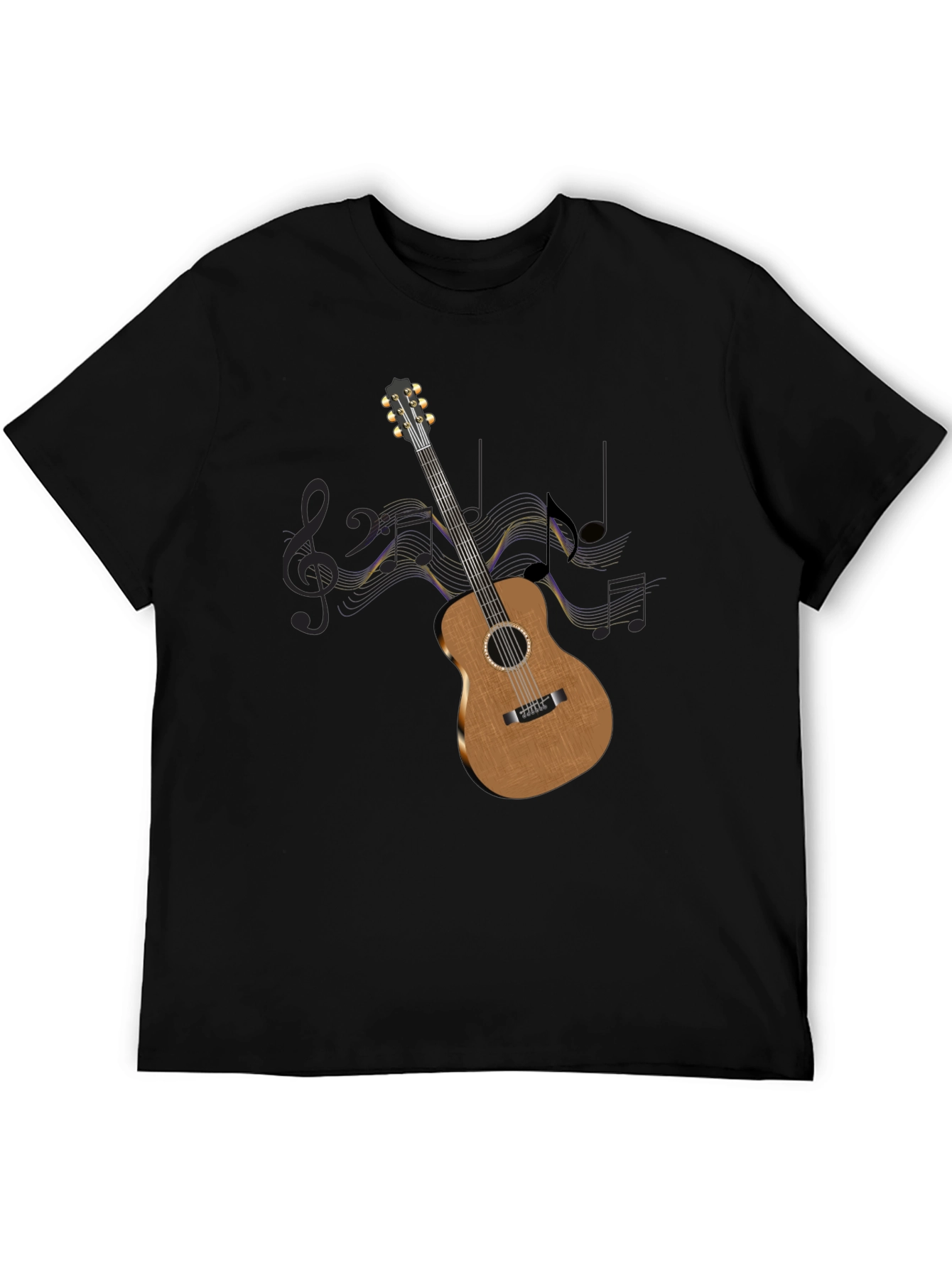 Guitar Music Black T-Shirt