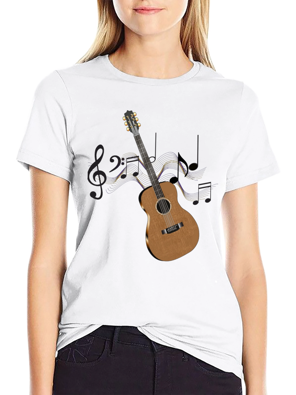 Guitar Music Black T-Shirt