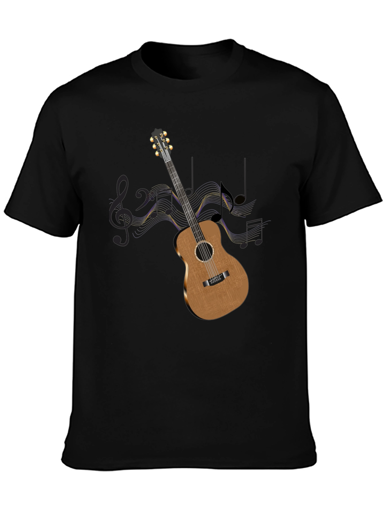 Guitar Music Black T-Shirt