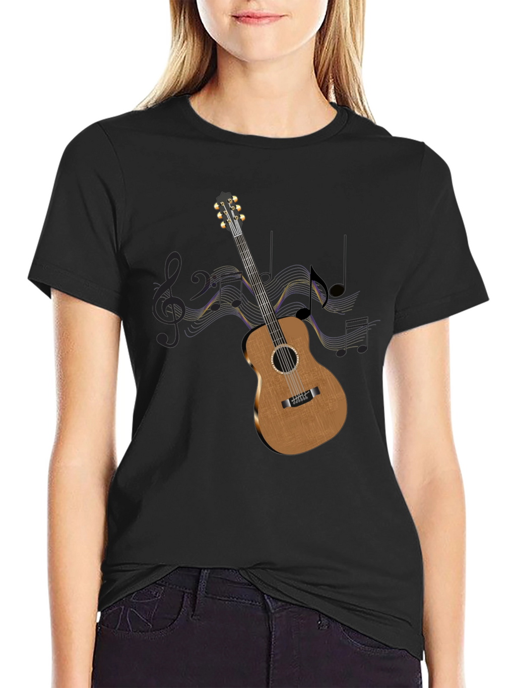 Guitar Music Black T-Shirt
