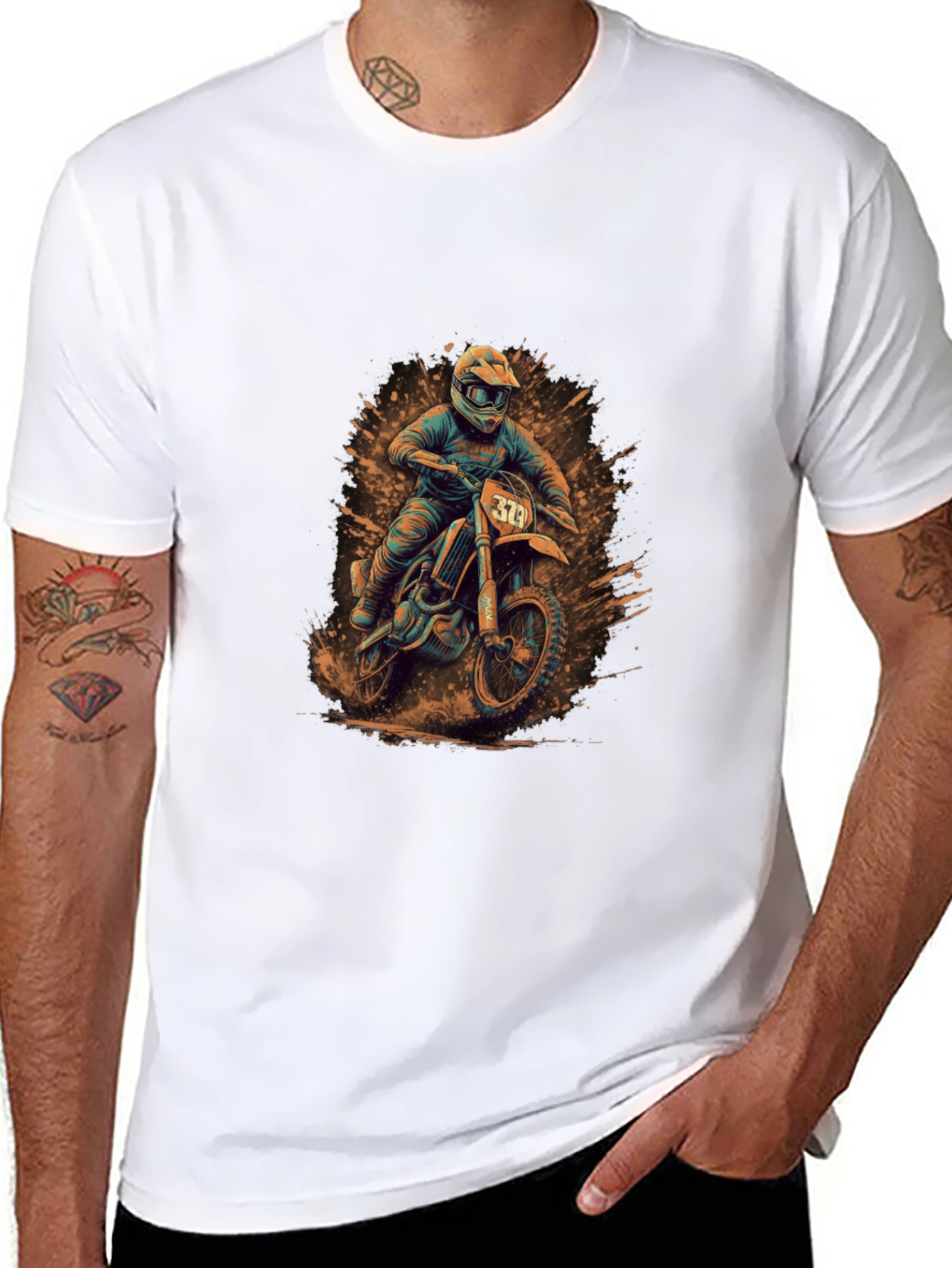 Motocross Rider Graphic Tee - Black