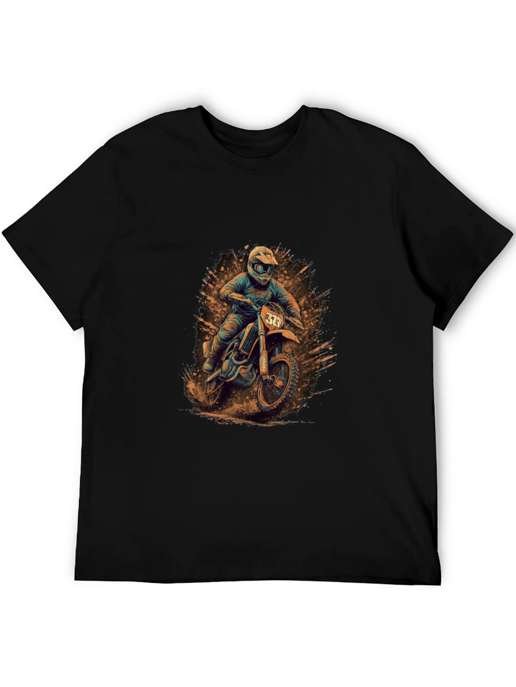 Motocross Rider Graphic Tee - Black