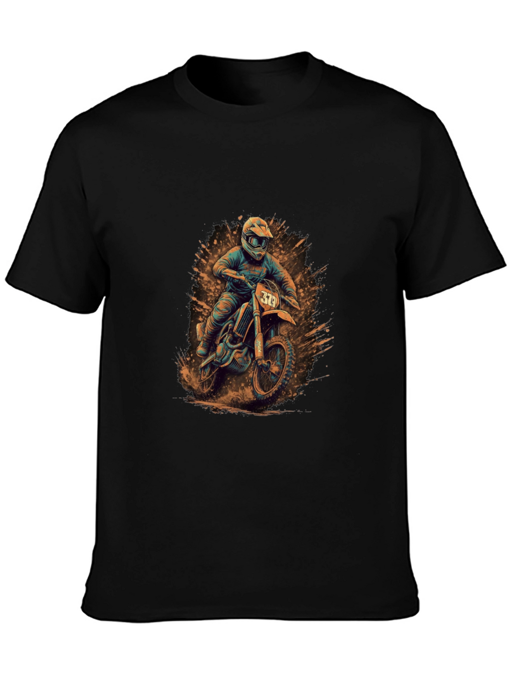 Motocross Rider Graphic Tee - Black
