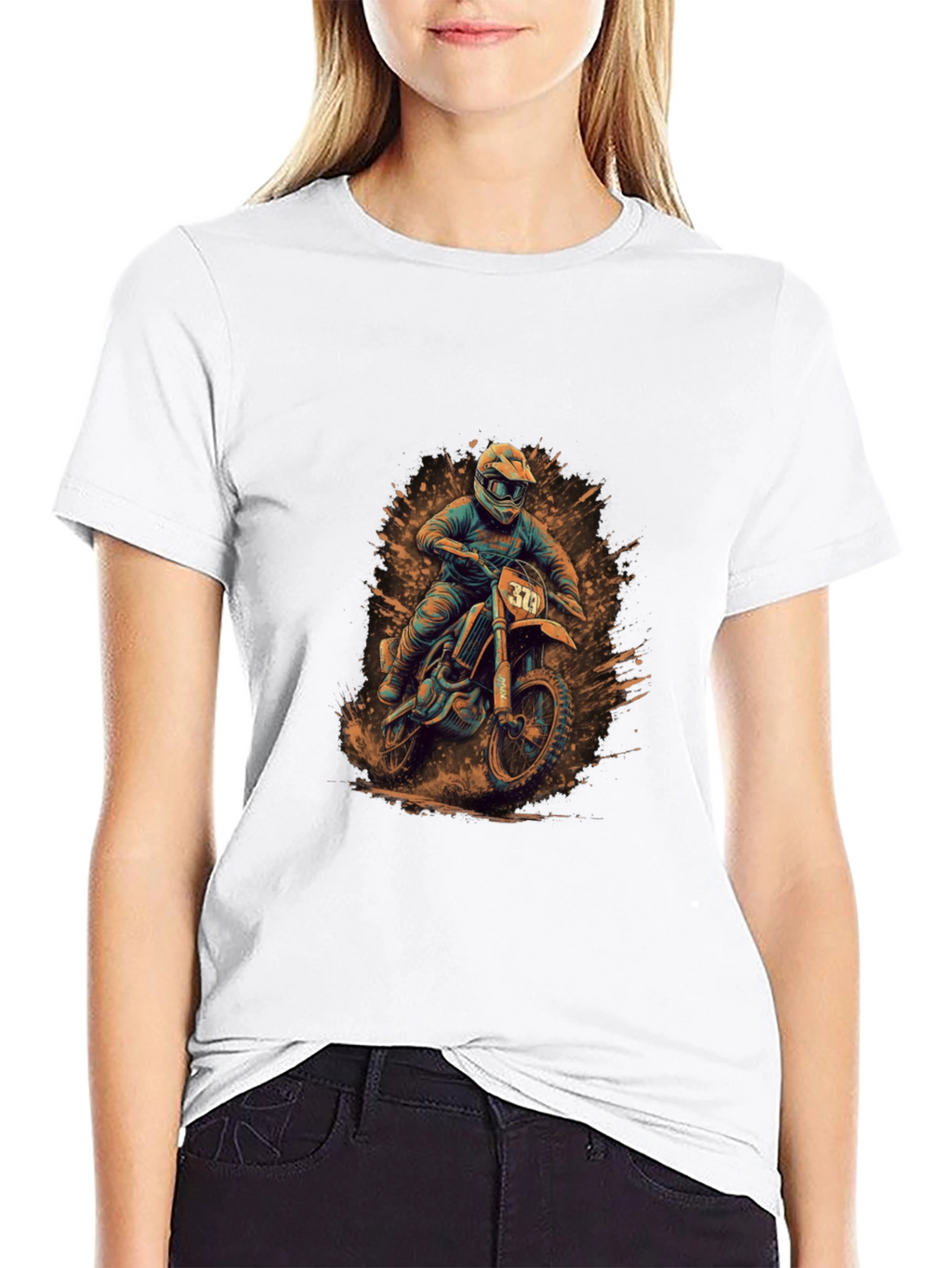 Motocross Rider Graphic Tee - Black