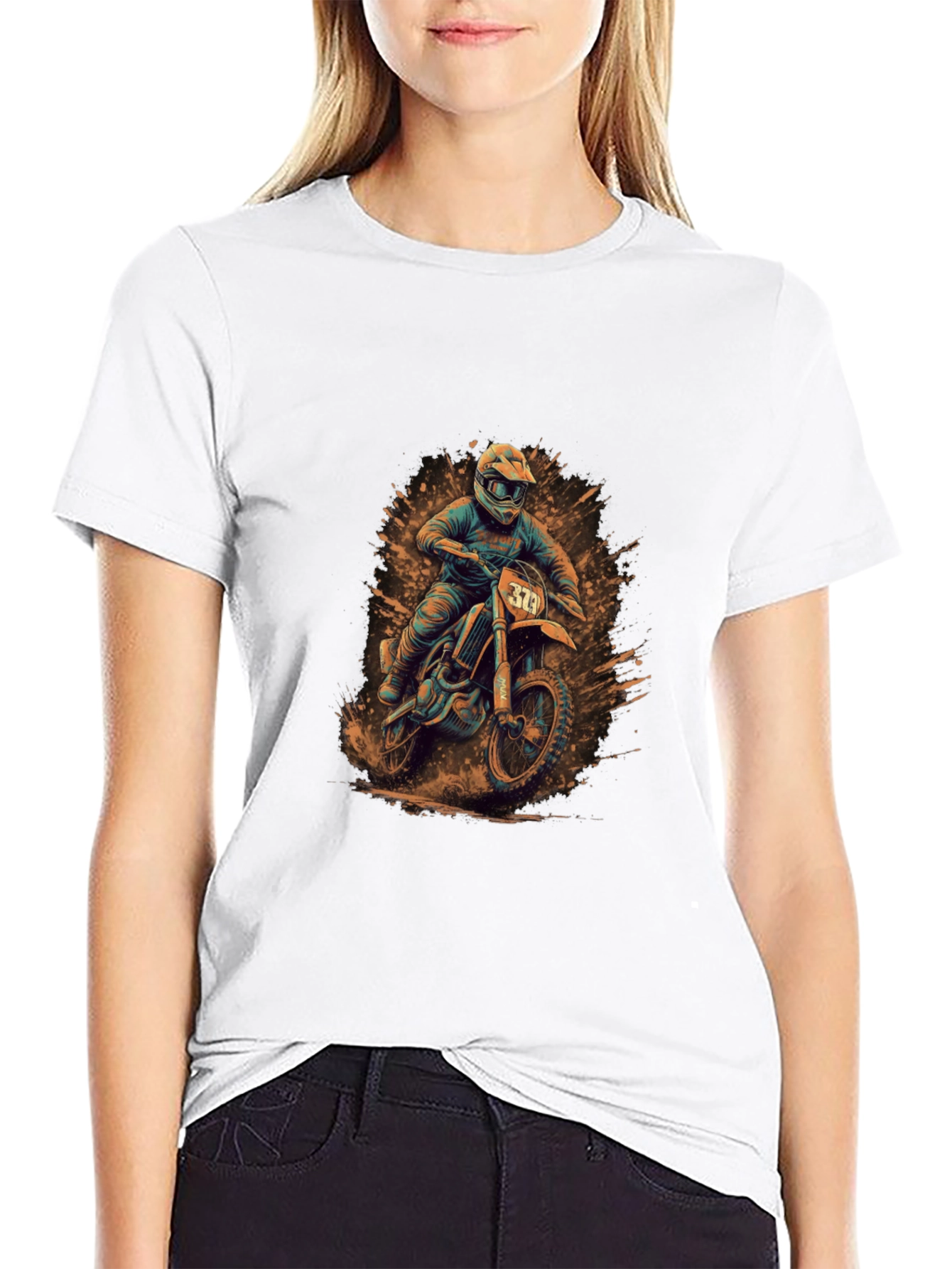 Motocross Rider Graphic Tee - Black