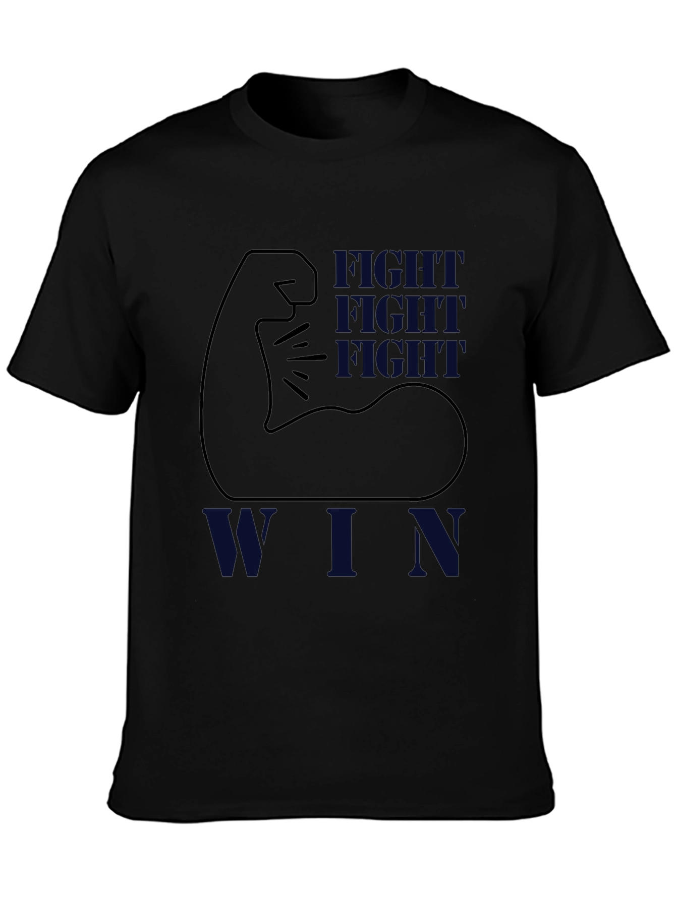 Fight Win Graphic Tee - Black