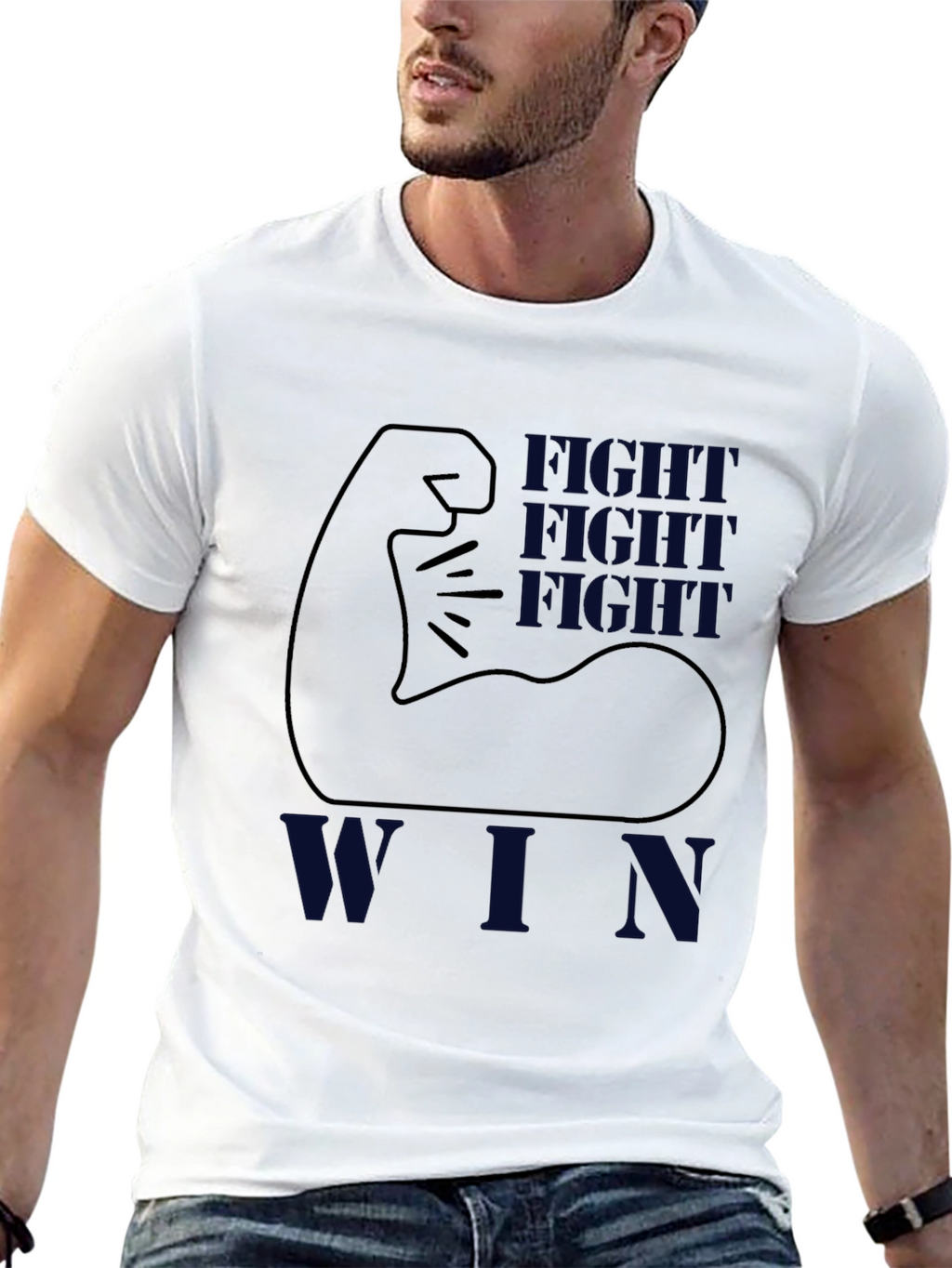Fight Win Graphic Tee - Black