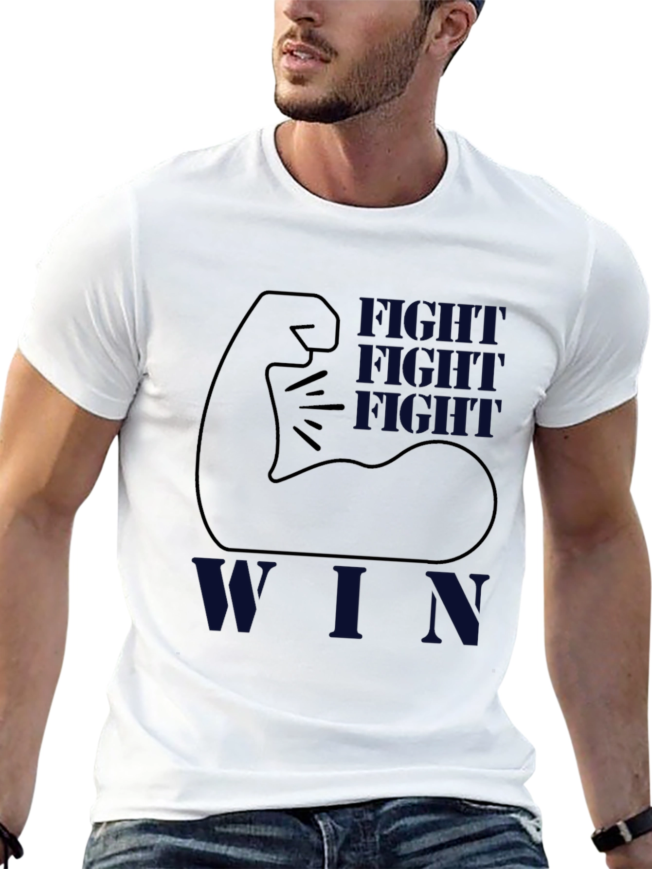 Fight Win Graphic Tee - Black