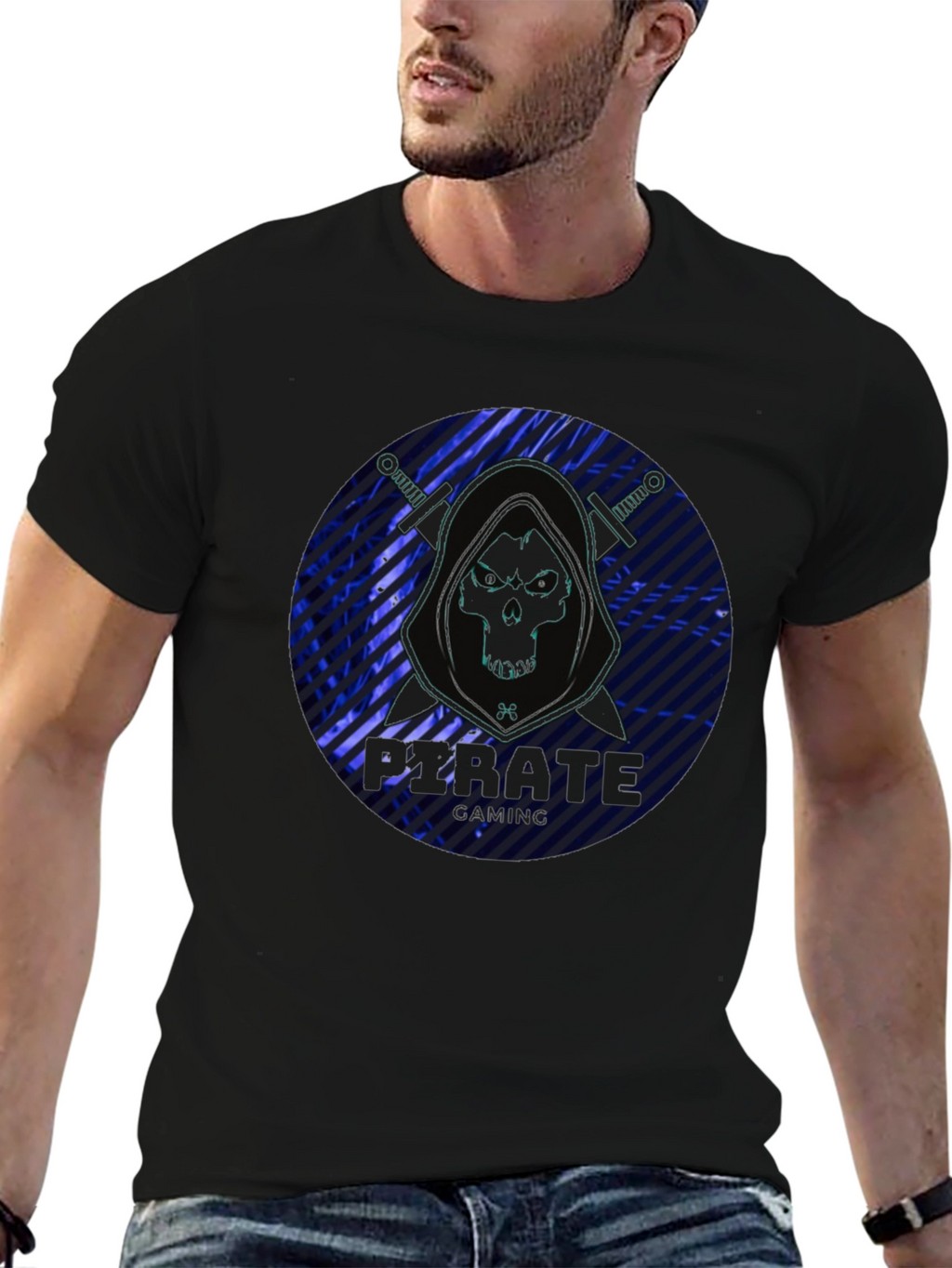 Pirate Gaming Black T-Shirt - Skull Design