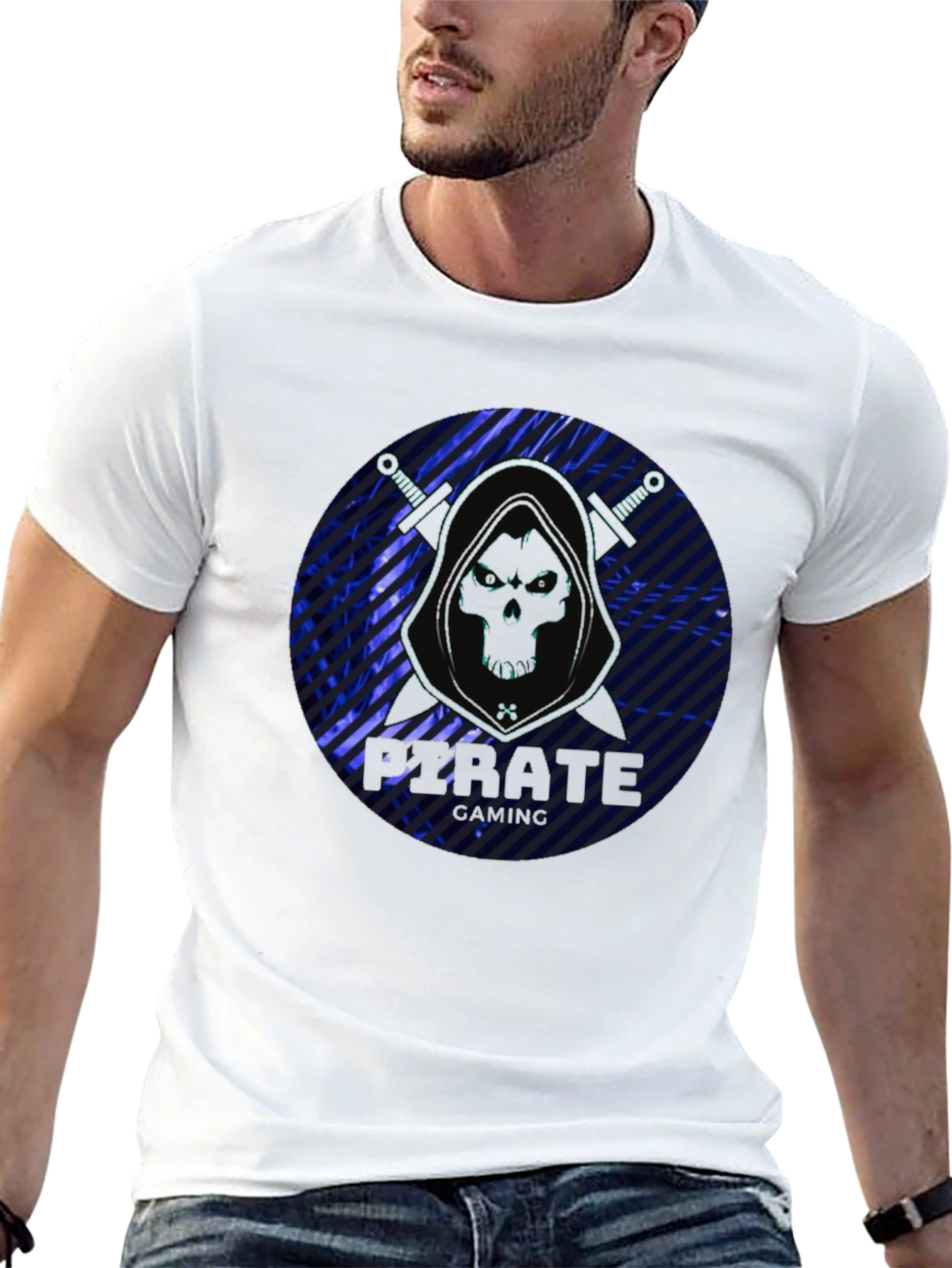 Pirate Gaming Black T-Shirt - Skull Design