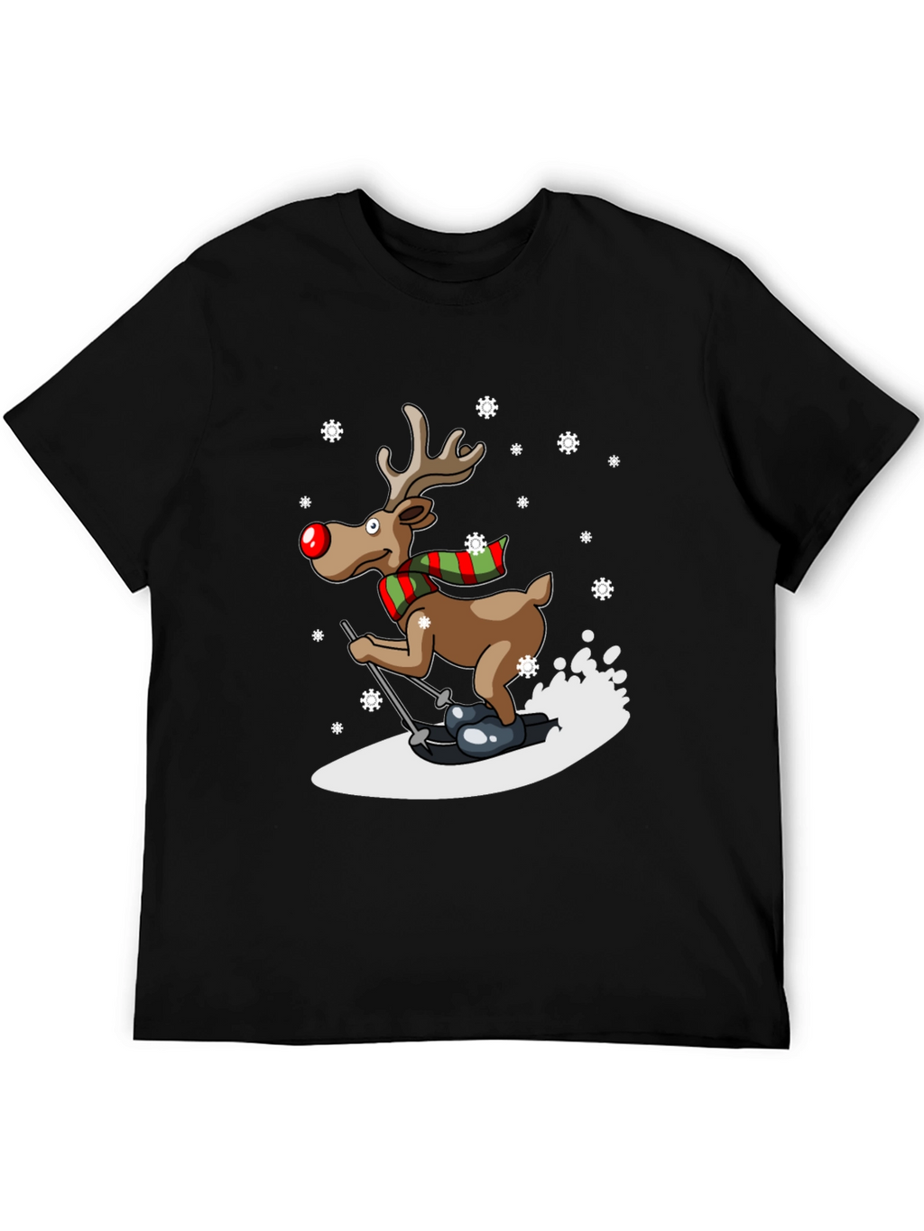 Rudolph Skiing Christmas T-Shirt