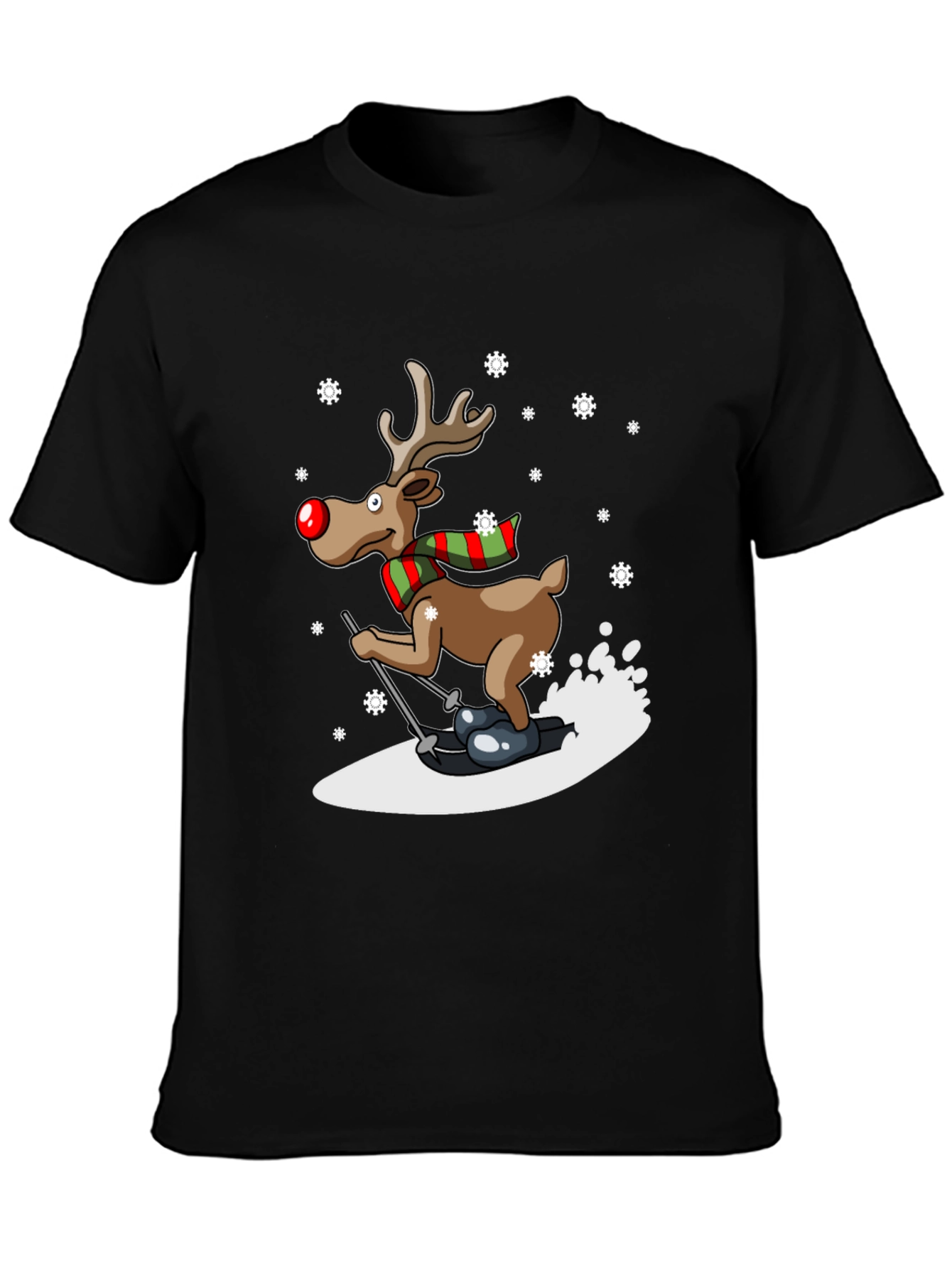 Rudolph Skiing Christmas T-Shirt