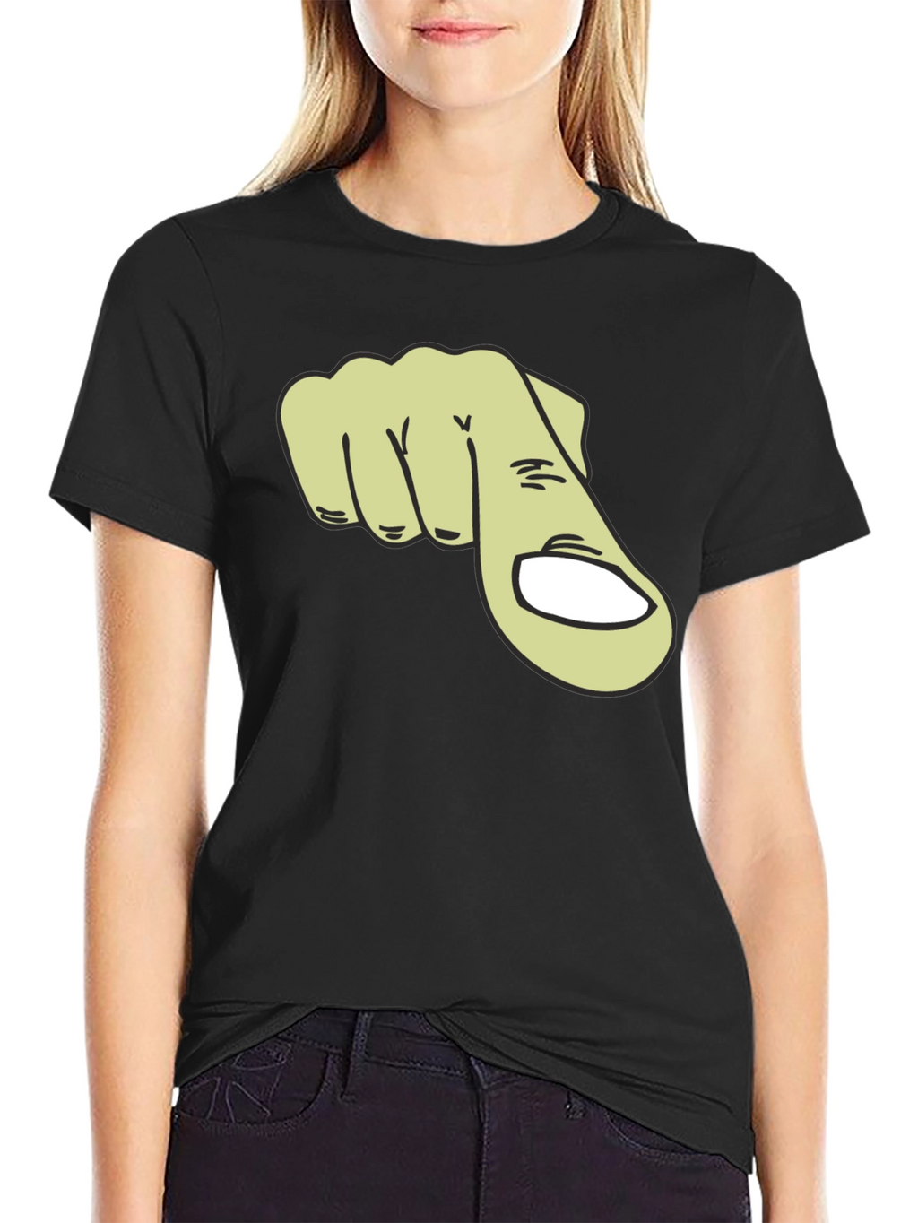 Pointing Finger Graphic T-Shirt - Black