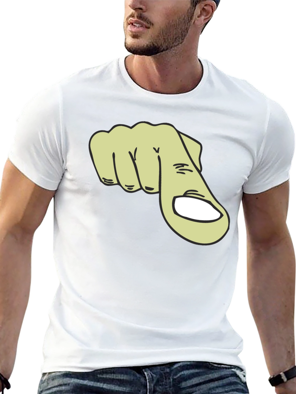Pointing Finger Graphic T-Shirt - Black
