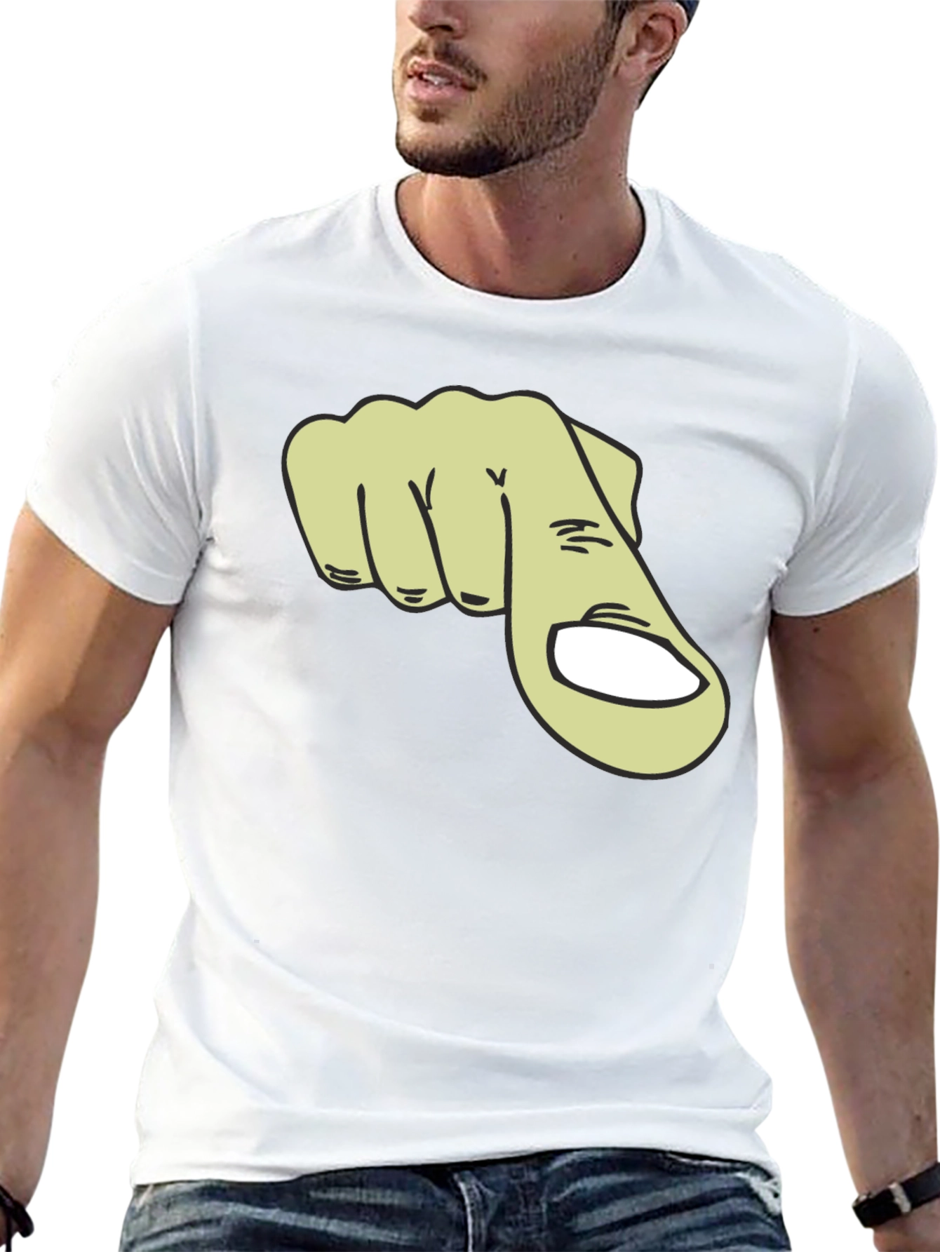 Pointing Finger Graphic T-Shirt - Black