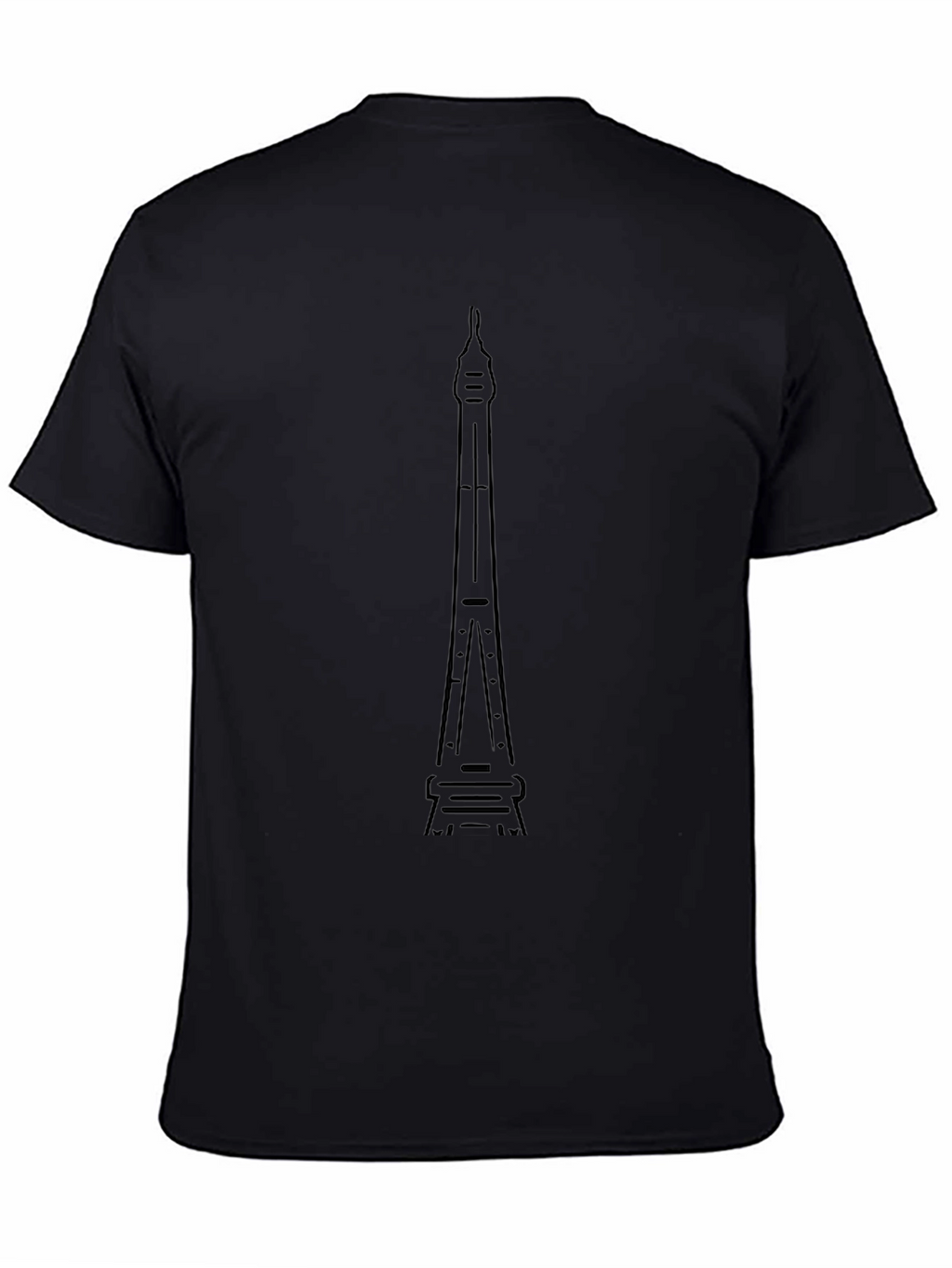 Black Graphic Tee - Tower Outline Print
