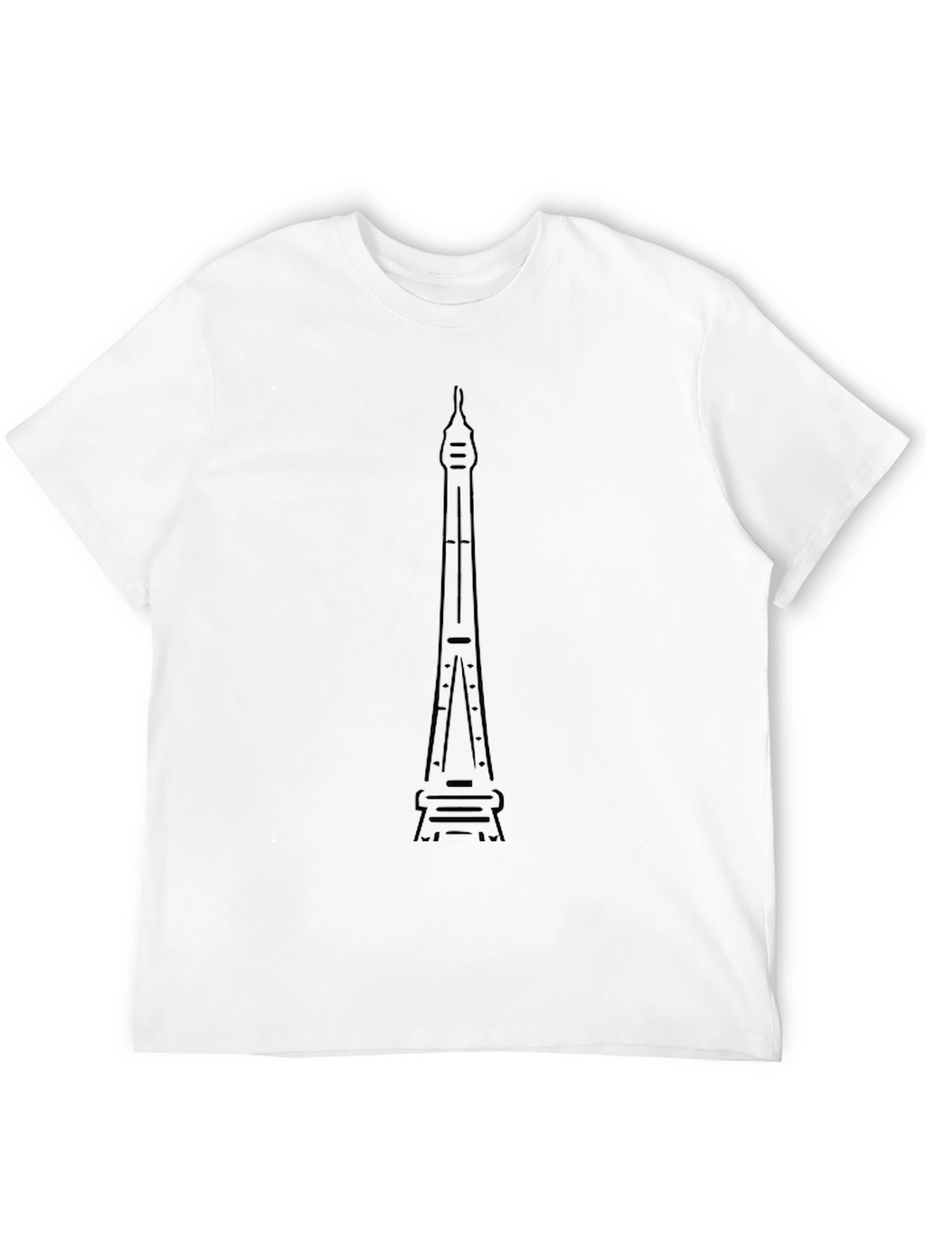 Black Graphic Tee - Tower Outline Print