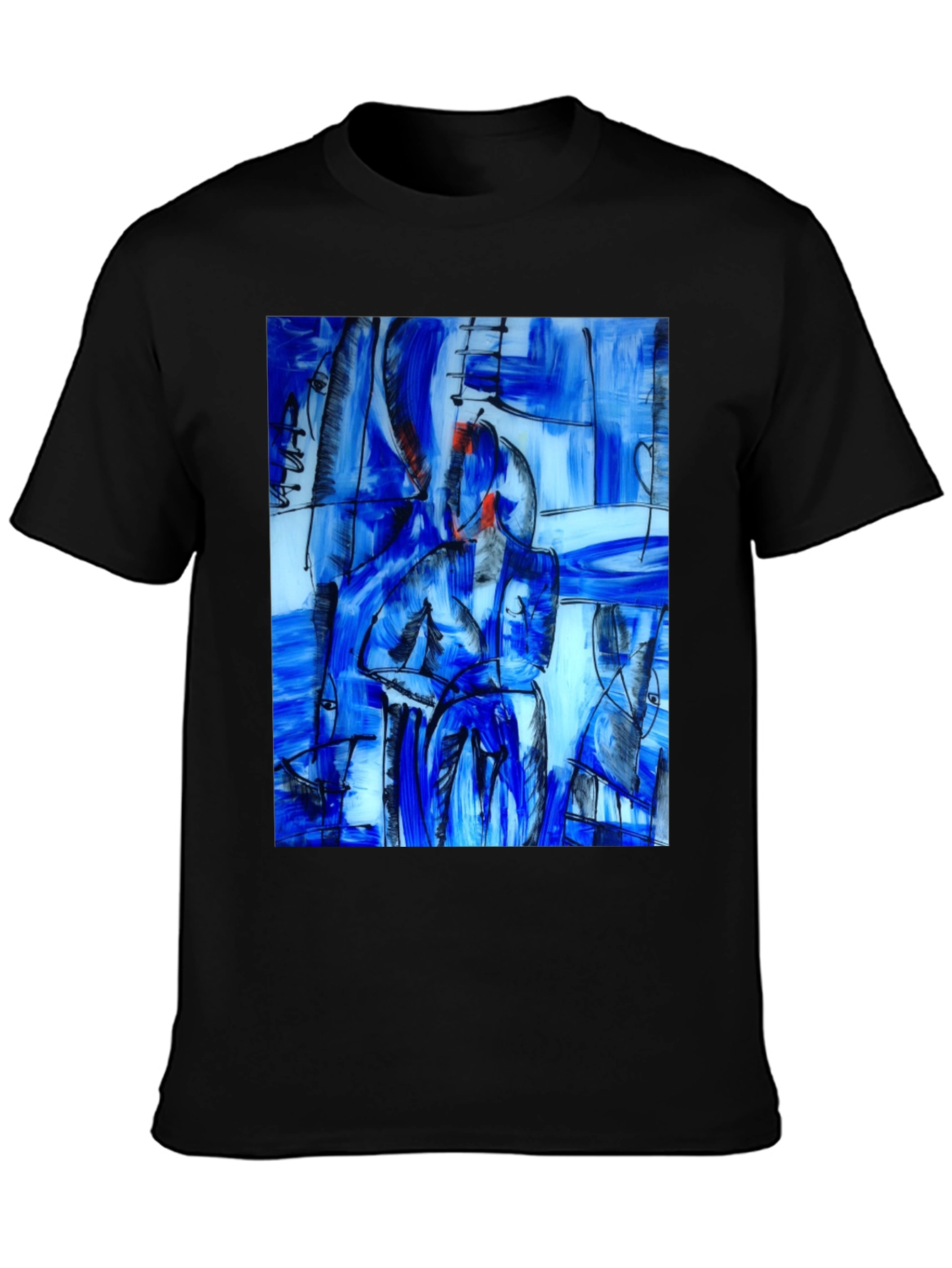 Abstract Art Print Black T-Shirt