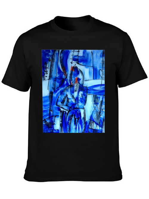 Abstract Art Print Black T-Shirt
