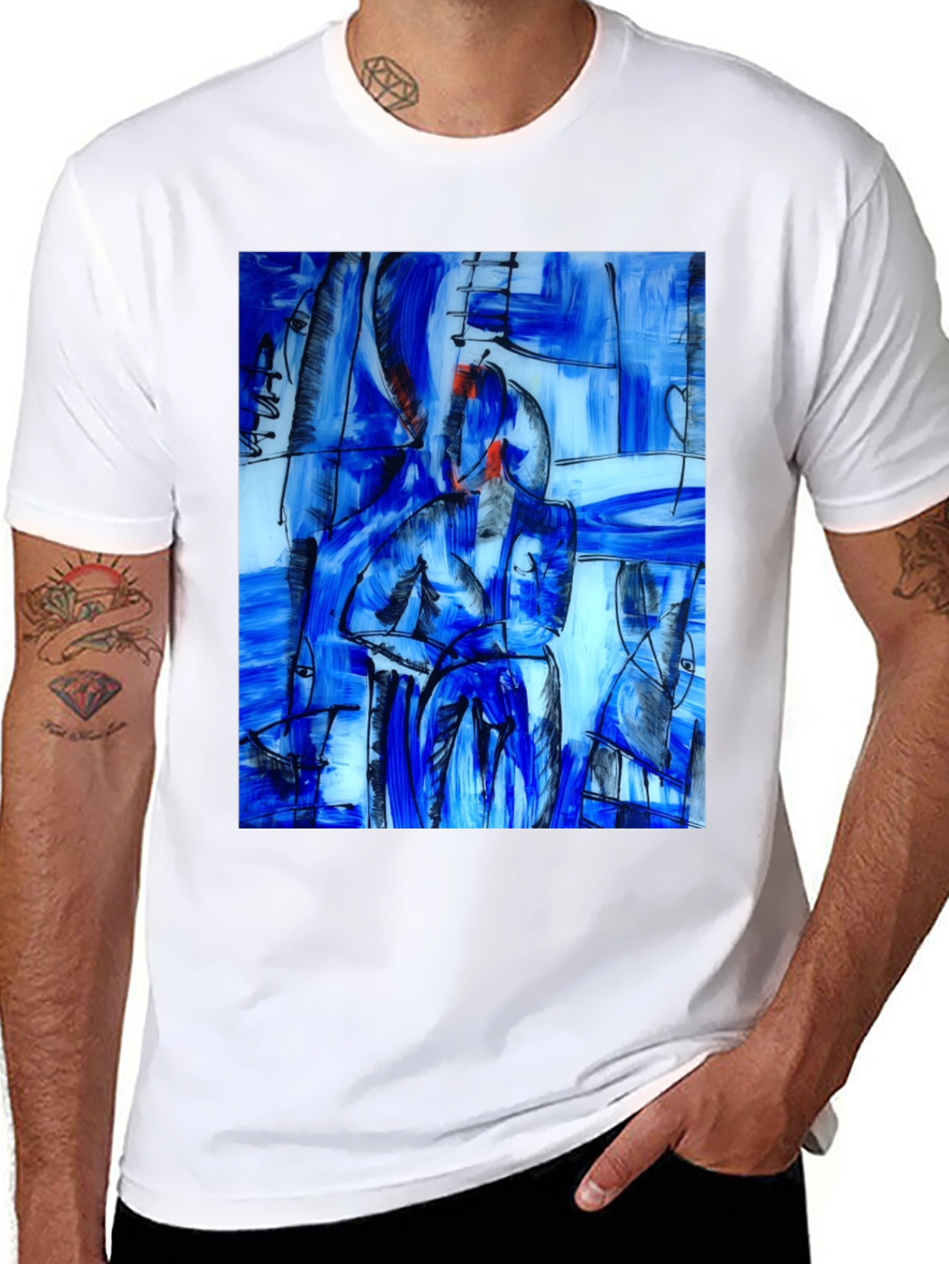 Abstract Art Print Black T-Shirt
