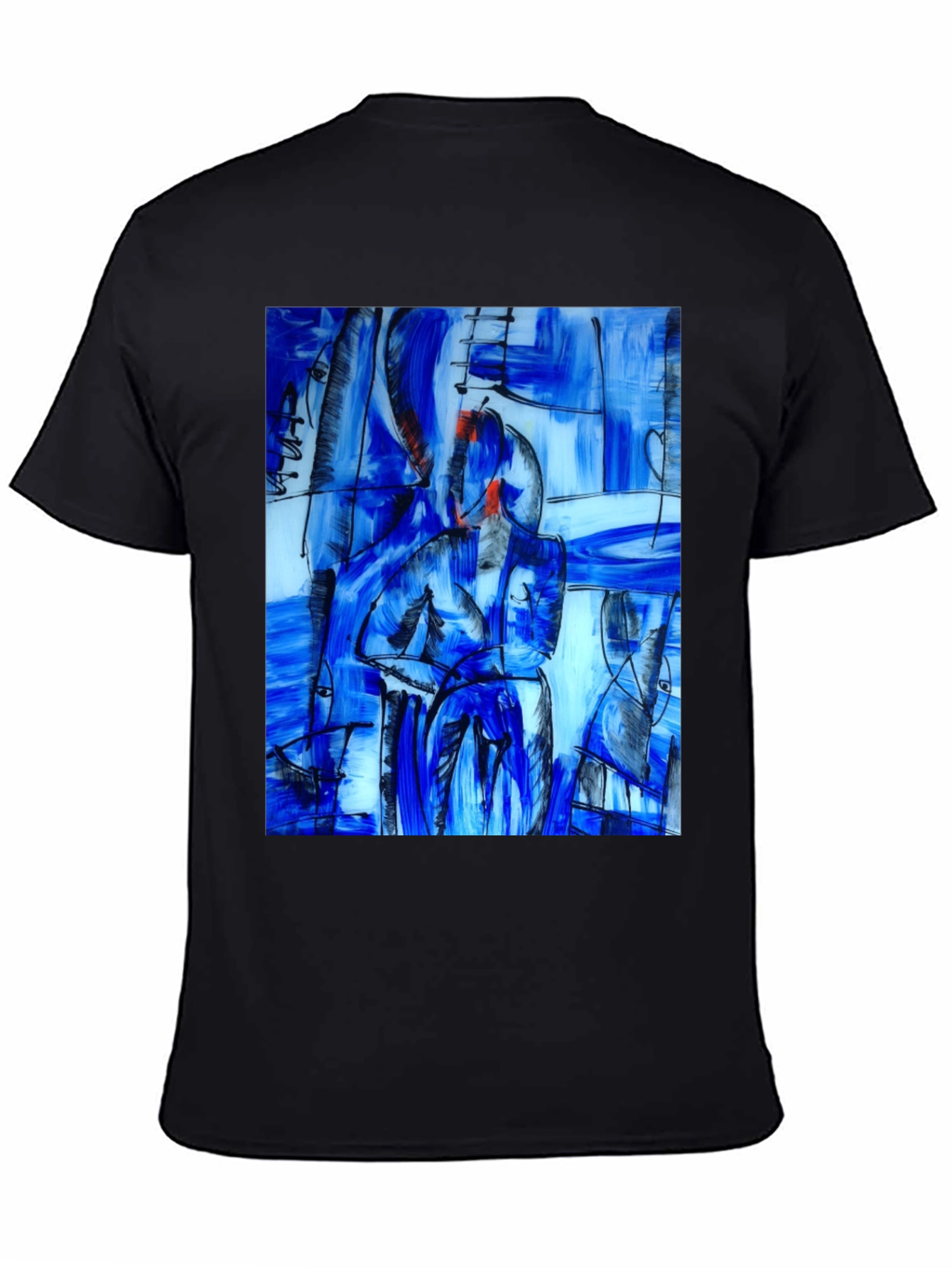 Abstract Art Print Black T-Shirt