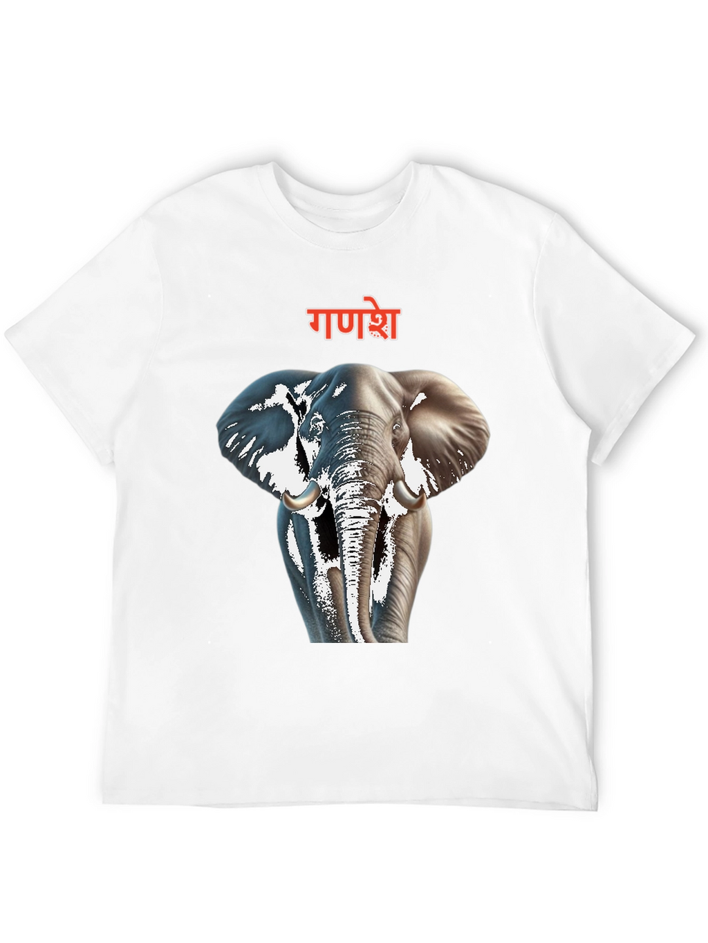 Ganesh Elephant Graphic Black T-Shirt