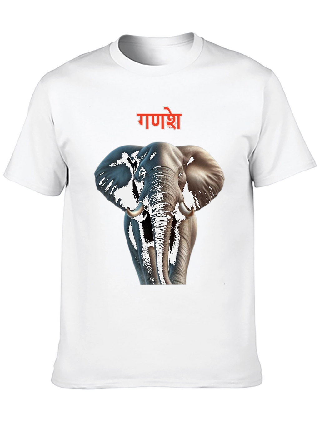 Ganesh Elephant Graphic Black T-Shirt