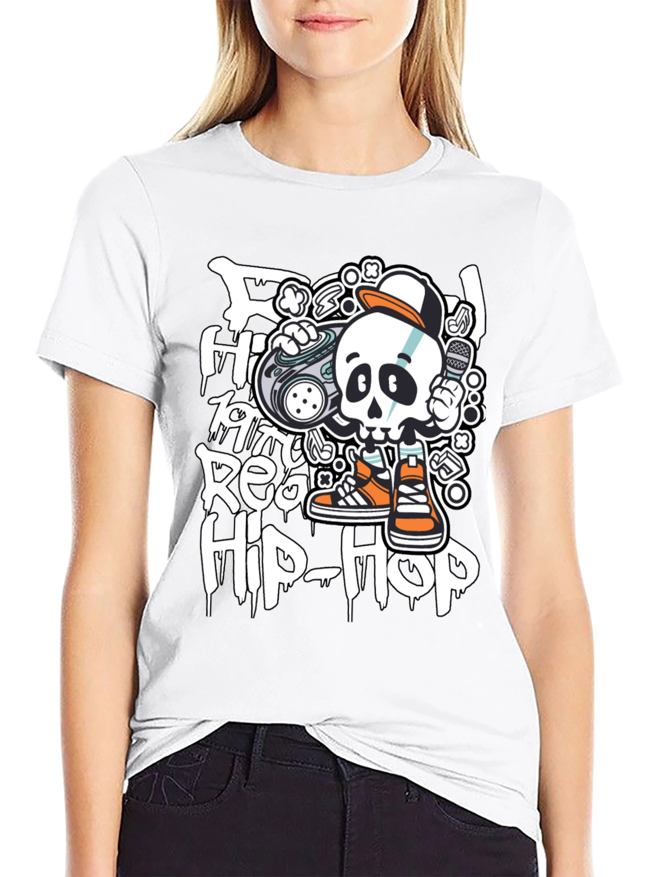 Real Hip-Hop Skeleton Graphic T-Shirt