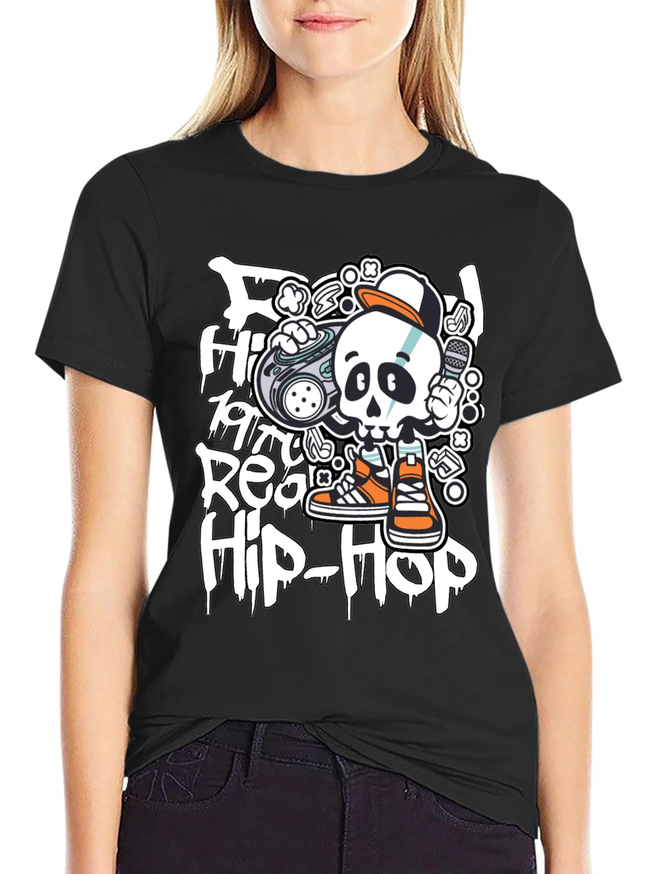 Real Hip-Hop Skeleton Graphic T-Shirt