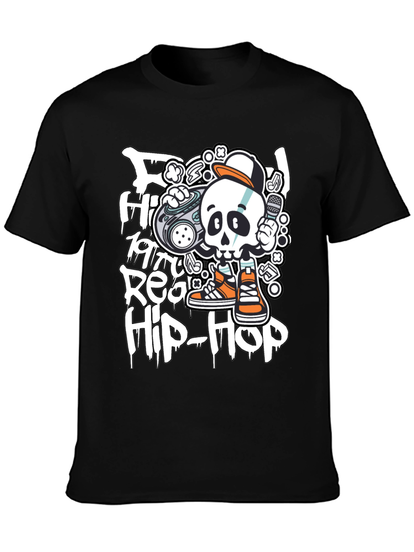 Real Hip-Hop Skeleton Graphic T-Shirt