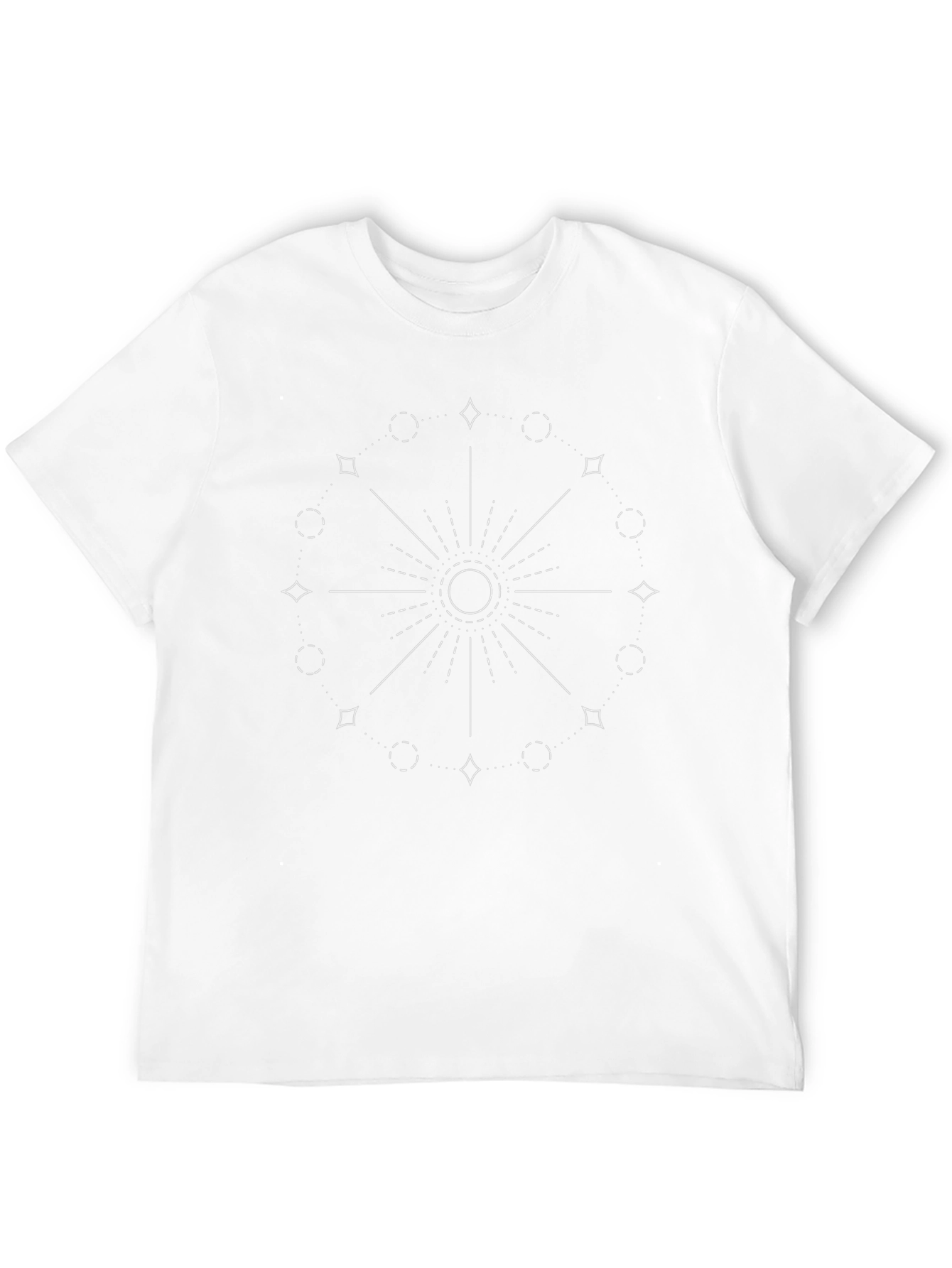 Geometric Sunburst Graphic Black T-Shirt