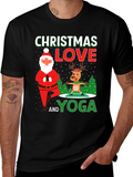 Christmas Love and Yoga Graphic T-Shirt