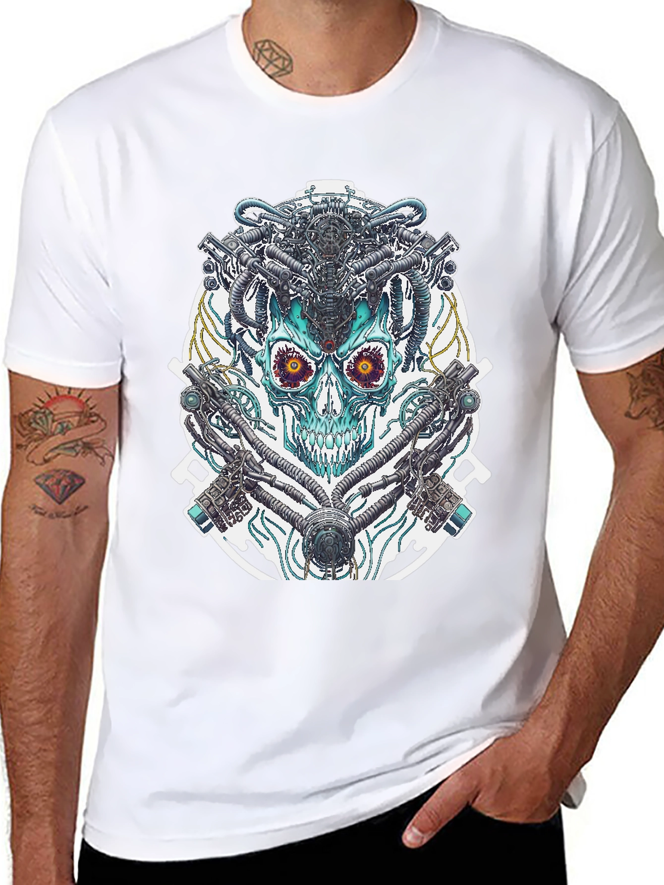 Cyberpunk Skull Graphic Tee