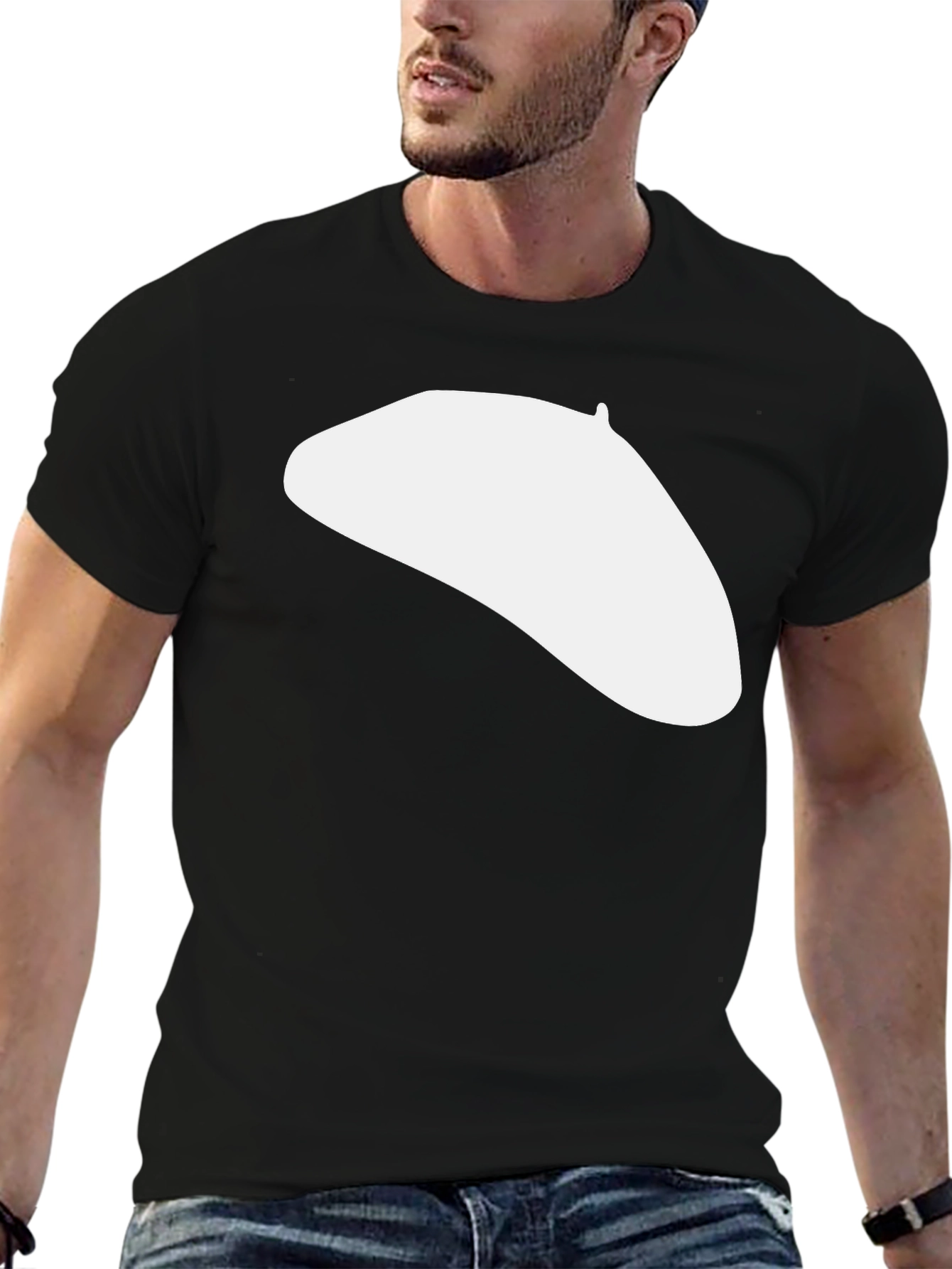 Beret T-Shirt - Stylish Parisian Flair