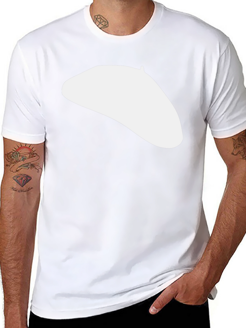 Beret T-Shirt - Stylish Parisian Flair