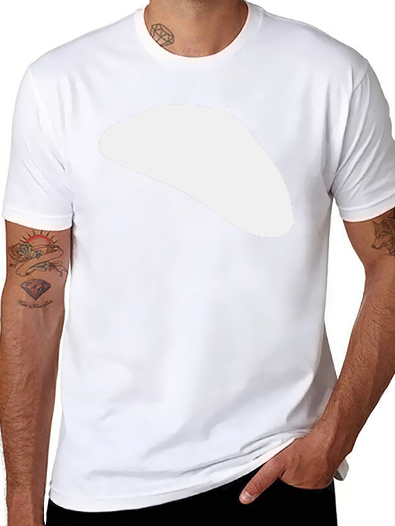 Beret T-Shirt - Stylish Parisian Flair