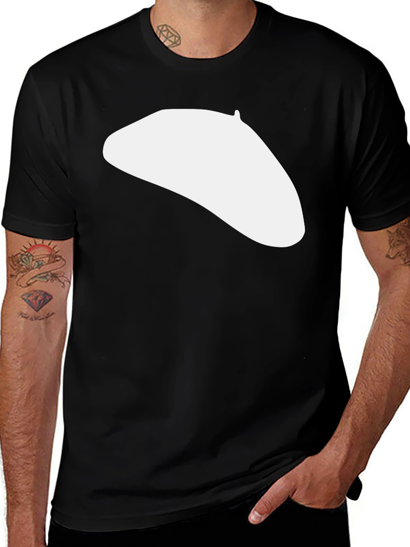 Beret T-Shirt - Stylish Parisian Flair