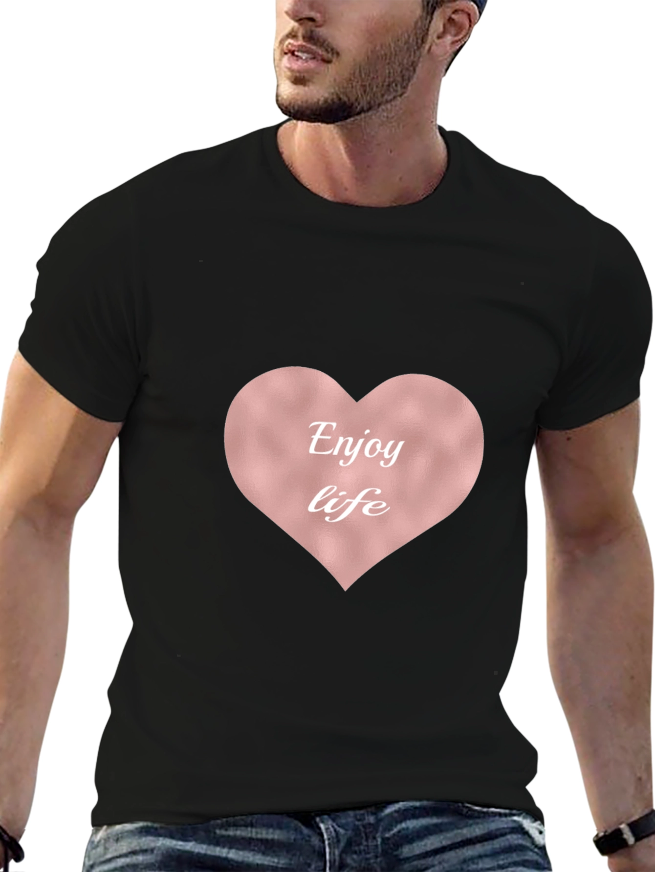 Enjoy Life Heart Tee - Stylish & Comfortable