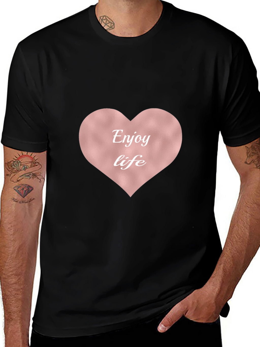 Enjoy Life Heart Tee - Stylish & Comfortable
