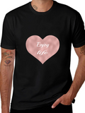 Enjoy Life Heart Tee - Stylish & Comfortable