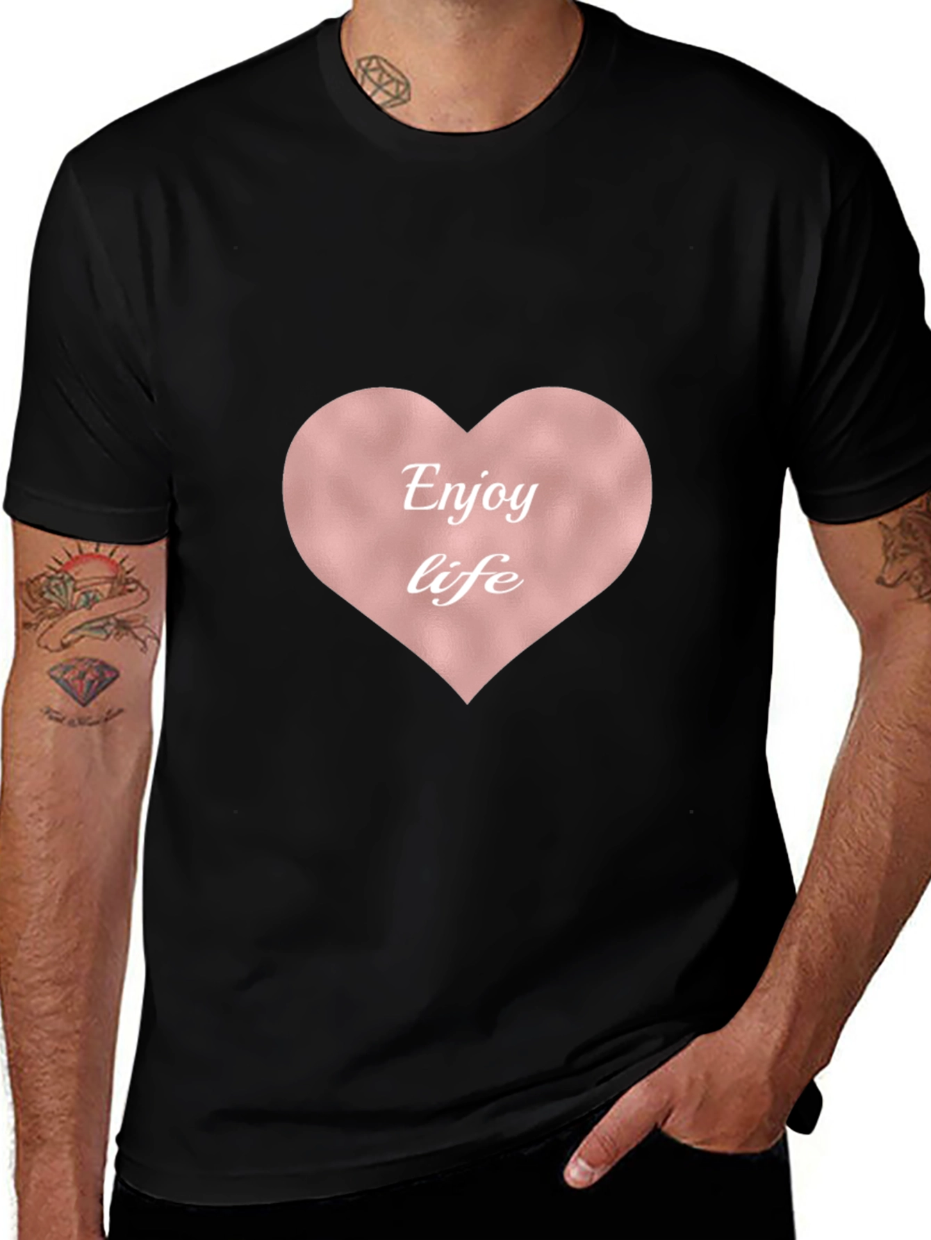 Enjoy Life Heart Tee - Stylish & Comfortable