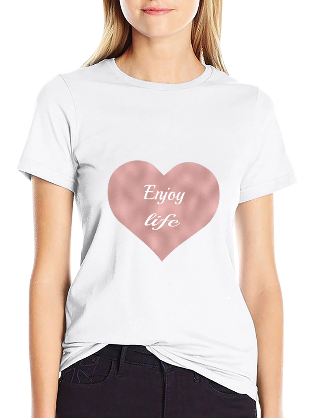 Enjoy Life Heart Tee - Stylish & Comfortable