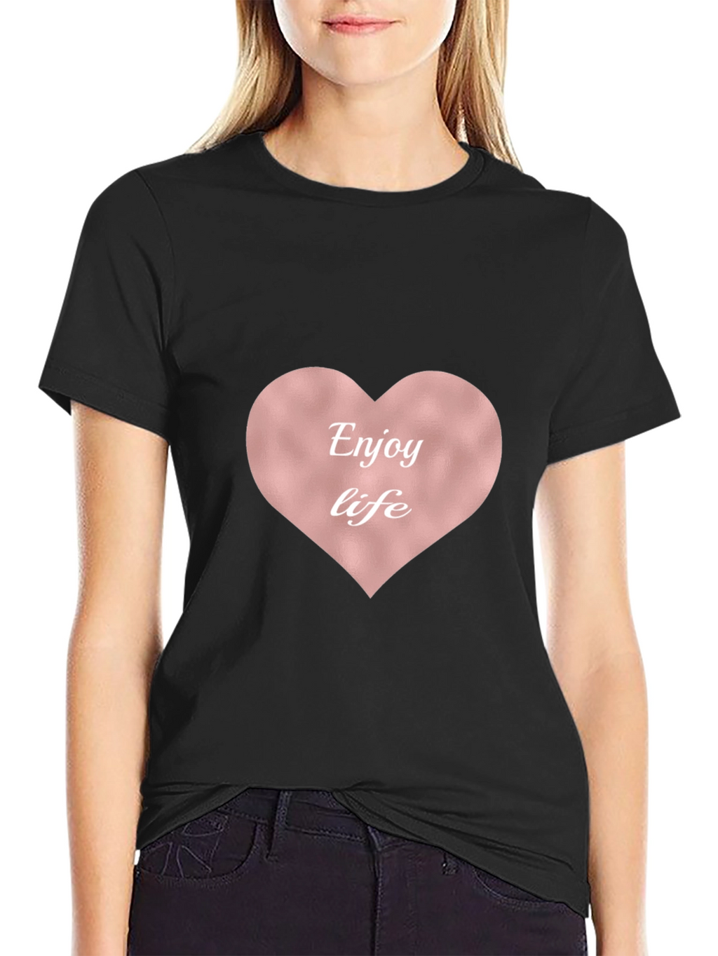 Enjoy Life Heart Tee - Stylish & Comfortable