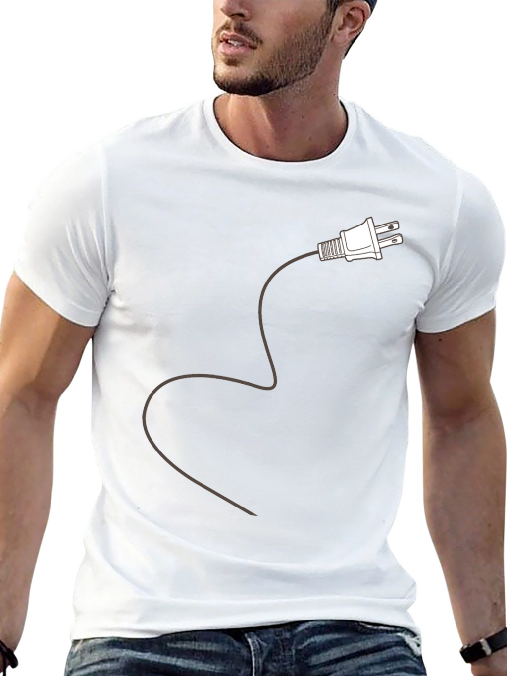 Plug In T-Shirt - Electric Power Novelty Tee