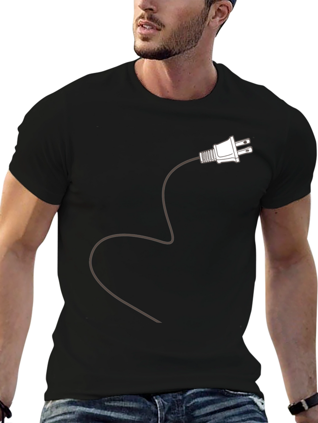 Plug In T-Shirt - Electric Power Novelty Tee